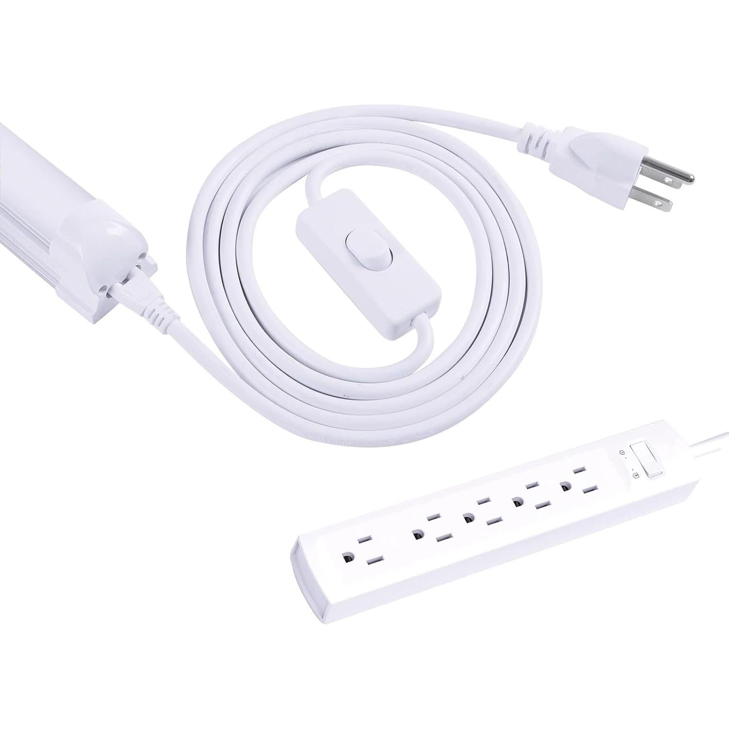 Cable de Alimentación LED T5 T8 TRLIFE 1.83m con Interruptor - 4 Paquete