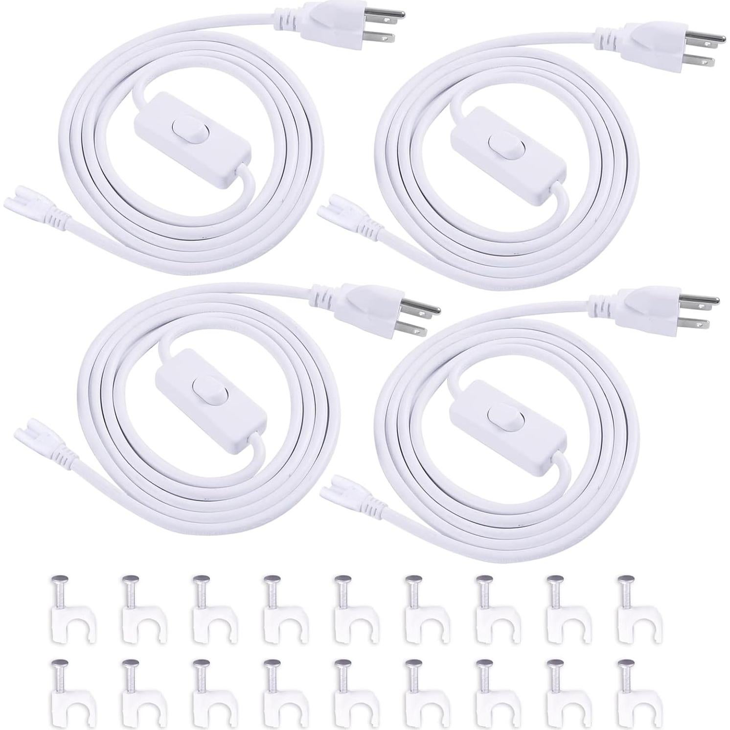 Cable de Alimentación LED T5 T8 TRLIFE 1.83m con Interruptor - 4 Paquete