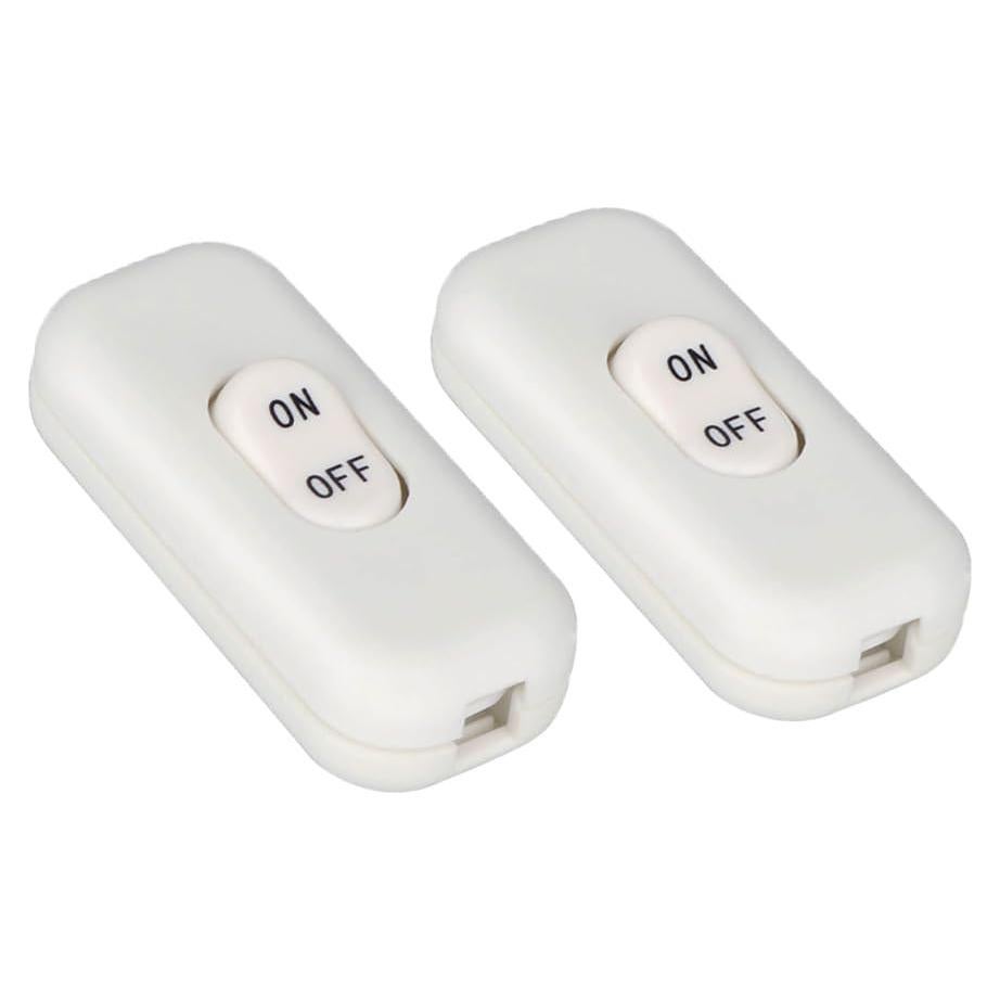 Interruptor de Cable Inline On/Off 2PCS Zo.Yehaa Blanco