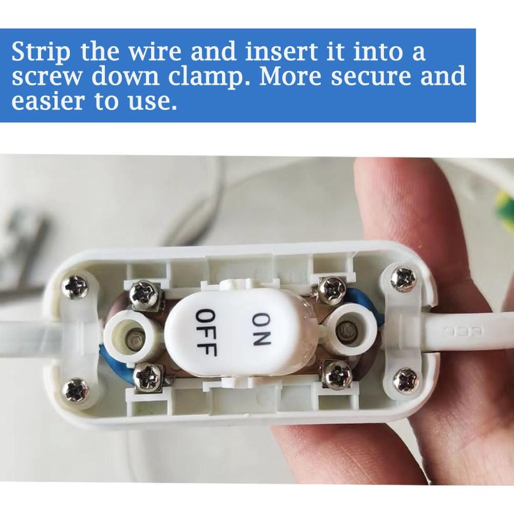 Interruptor de Cable Inline On/Off 2PCS Zo.Yehaa Blanco