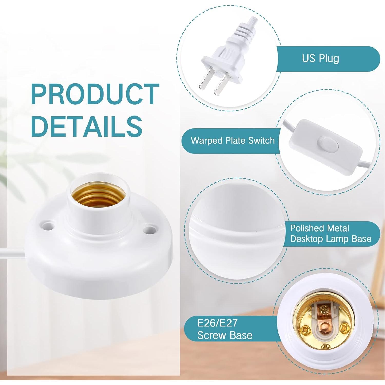 Portalámpara con Cable Yexiya E26/E27 2 Pcs 3.03 cm 9.84 ft