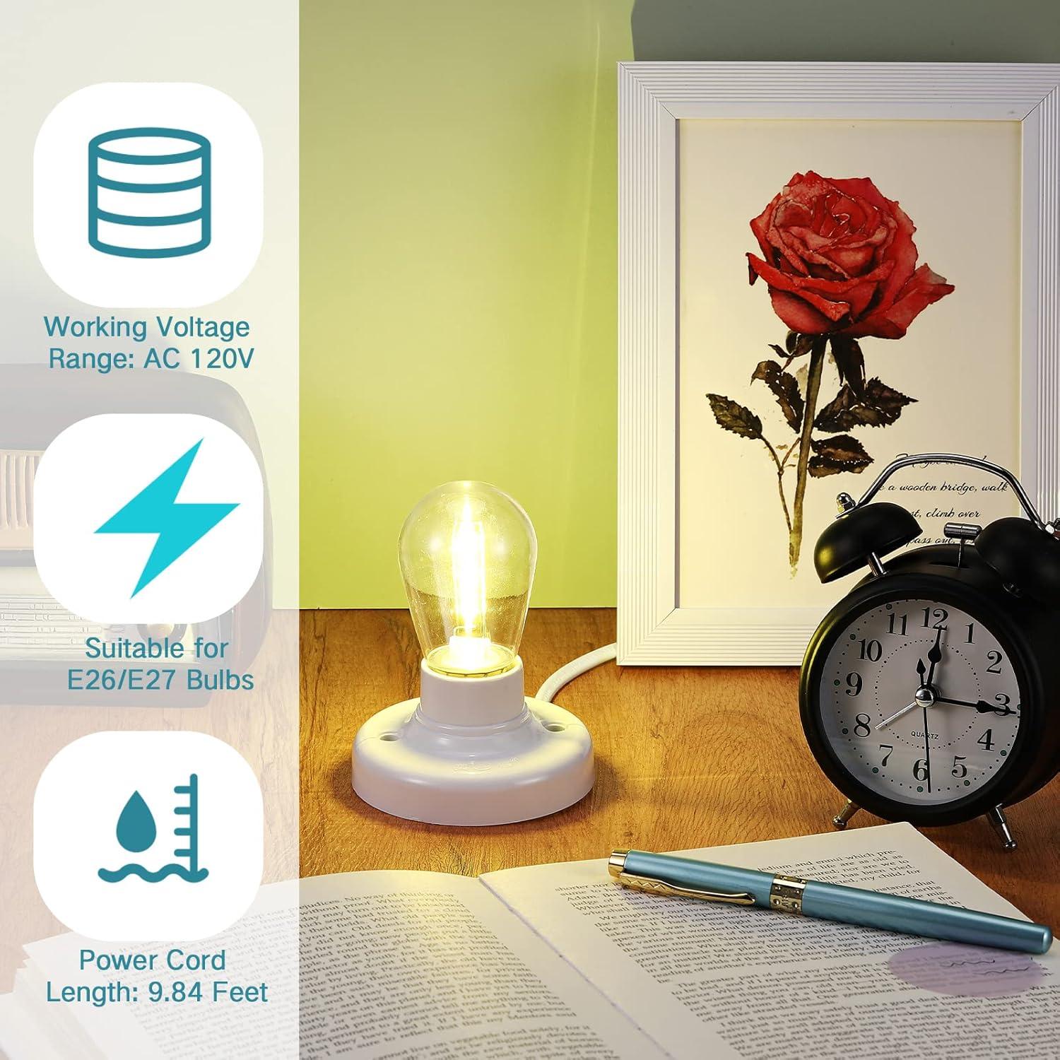 Portalámpara con Cable Yexiya E26/E27 2 Pcs 3.03 cm 9.84 ft