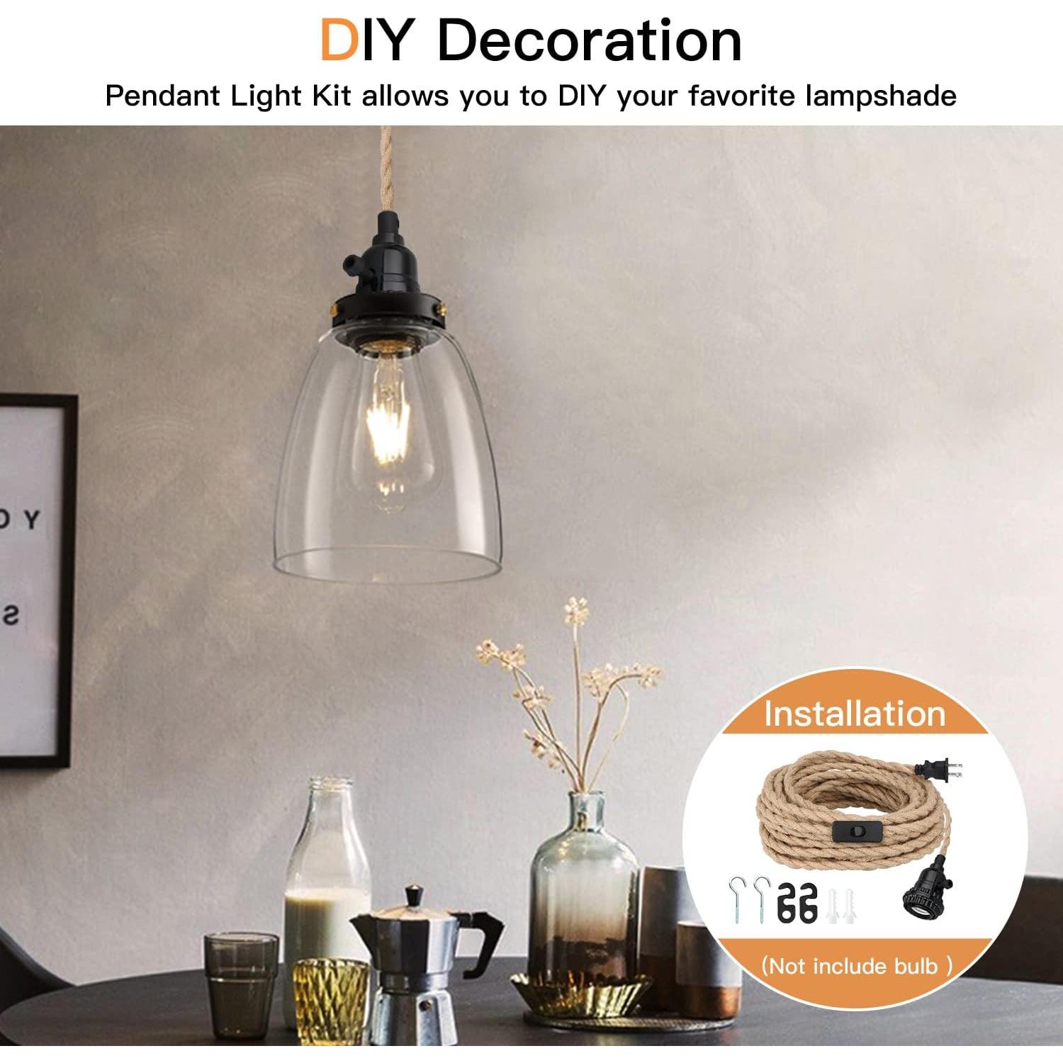 Kit de Luz Colgante 5m Zevnico E26 con Interruptor y Ganchos