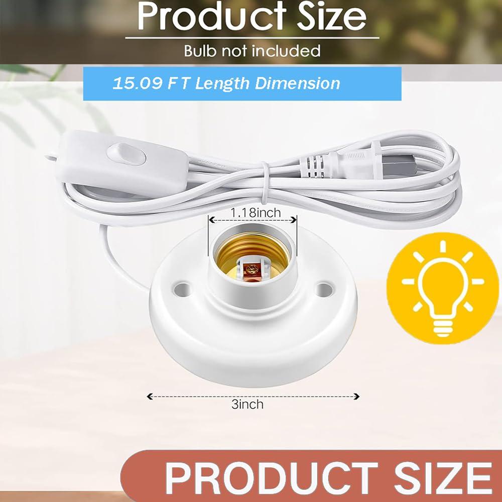 Base de lámpara colgante KODBPJ E26/E27 4.57m con interruptor