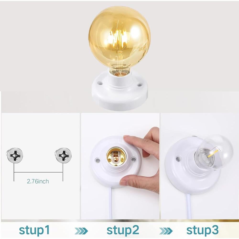 Base de lámpara colgante KODBPJ E26/E27 4.57m con interruptor