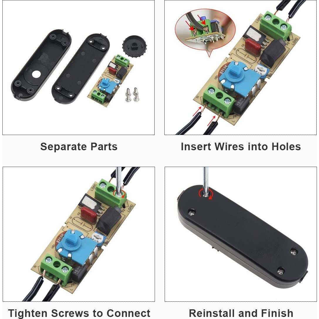 Interruptor de Lámpara RTNLIT Regulable 120V para Mesa y Pie