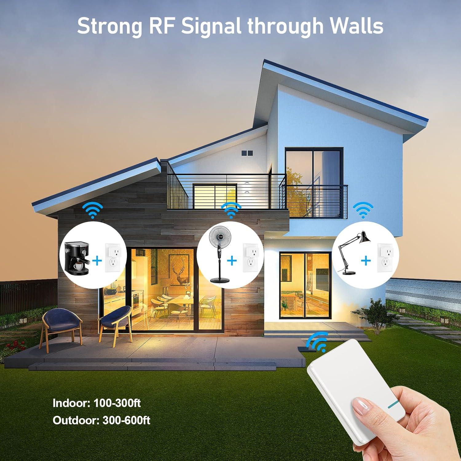 Enchufe de Control Remoto Thinkbee 15A 1500W 600ft RF