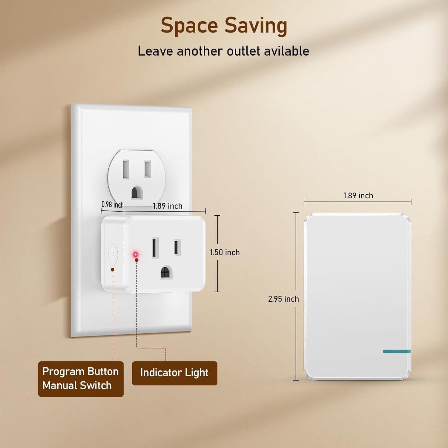 Enchufe de Control Remoto Thinkbee 15A 1500W 600ft RF