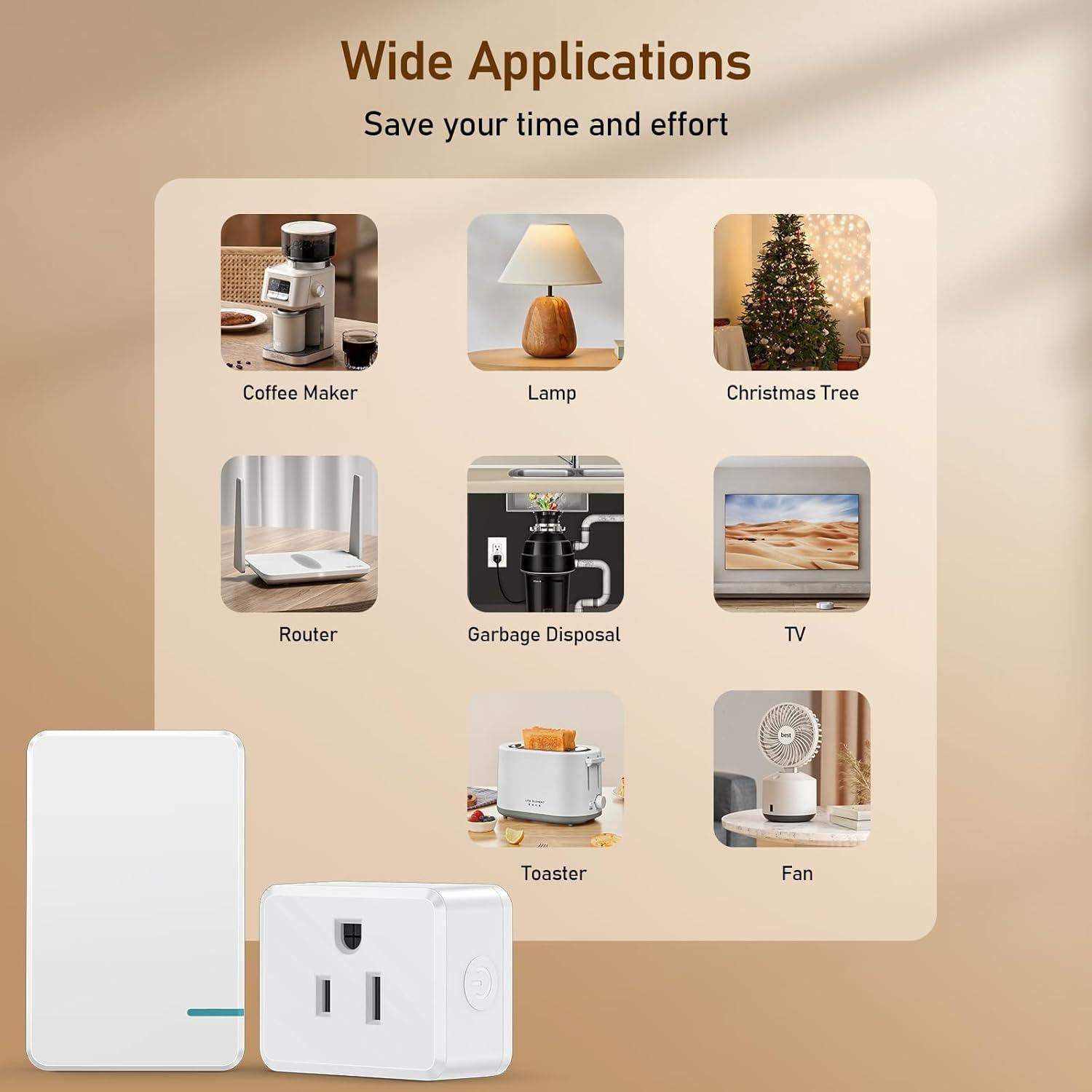 Enchufe de Control Remoto Thinkbee 15A 1500W 600ft RF