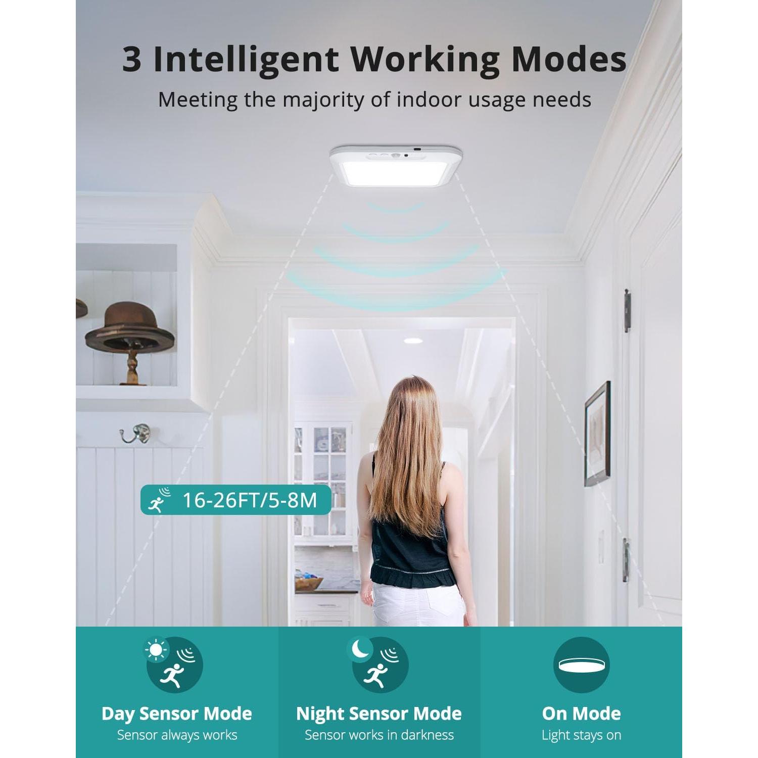 Luz de Techo Recargable Inalámbrica Wowatt 2 Pcs con Sensor