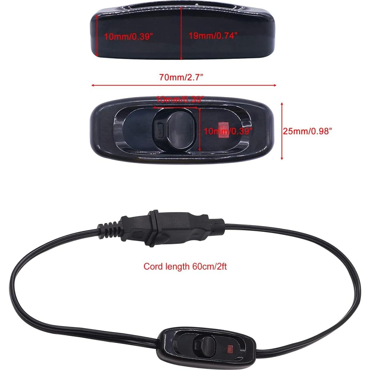 Cable de Extensión con Interruptor Weideer 0.61m 10A 250V