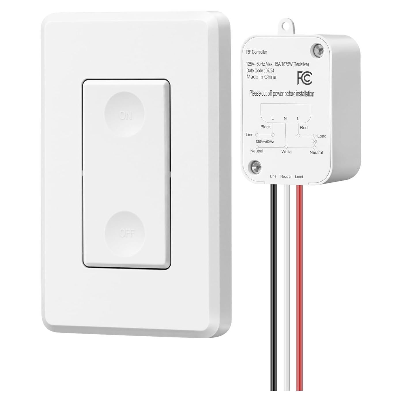 Interruptor de Luz Inalámbrico DEWENWILS 15A 100FT Kit