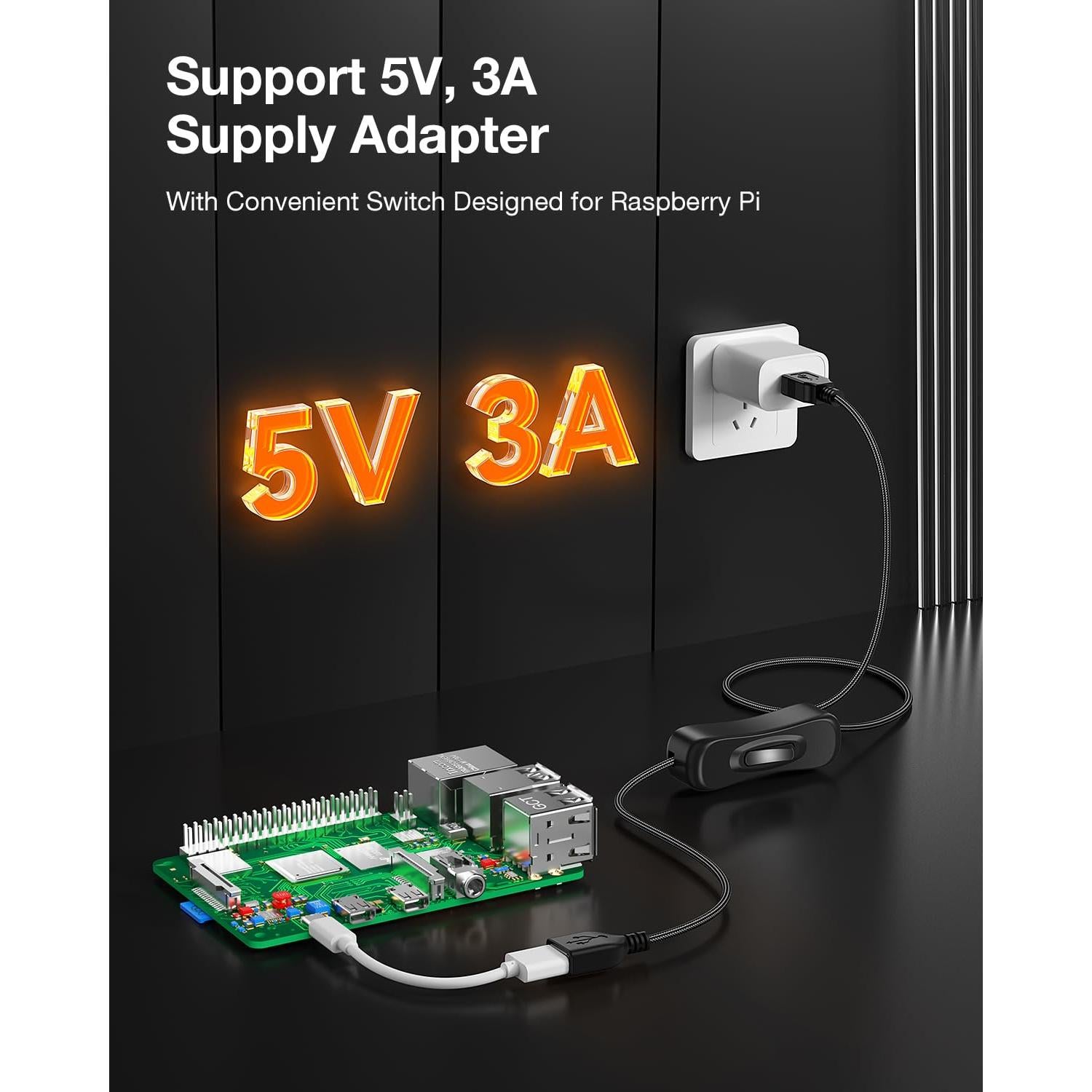 Cable de Extensión USB ANDTOBO 1m con Interruptor de Encendido