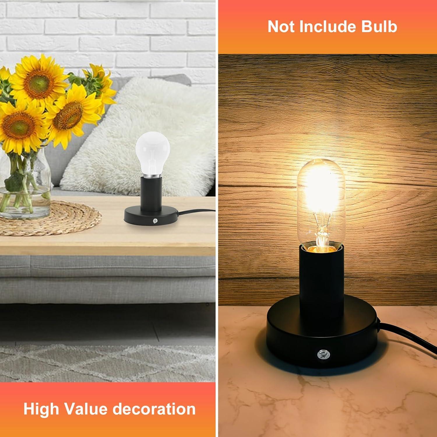 Portalámparas de Metal GYDQVPS E26/E27 con Cable 1.7m Negro