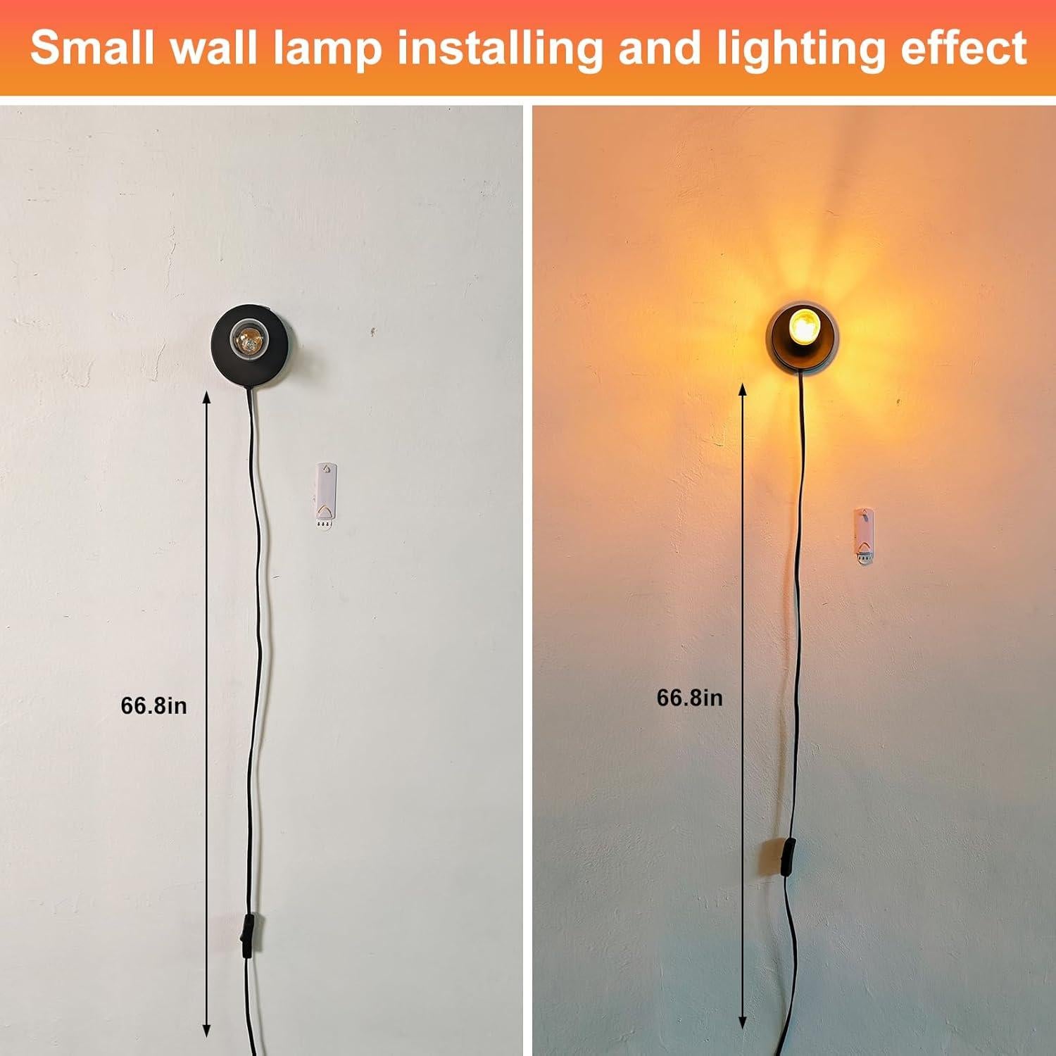 Portalámparas de Metal GYDQVPS E26/E27 con Cable 1.7m Negro