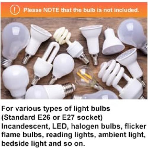 Portalámparas de Metal GYDQVPS E26/E27 con Cable 1.7m Negro