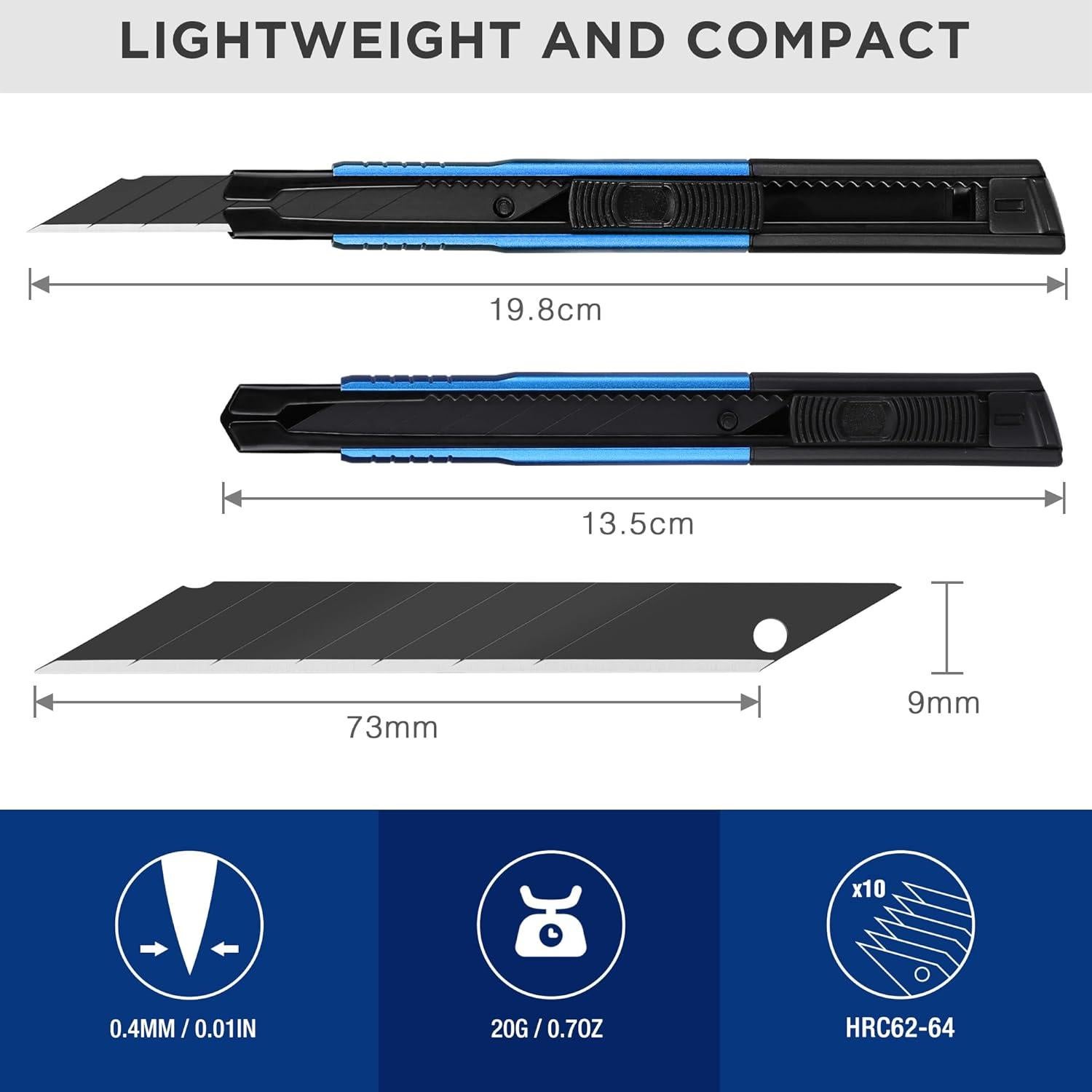 Cuchillo Utility WORKPRO Retráctil con 10 Hojas Extra - Set de 5