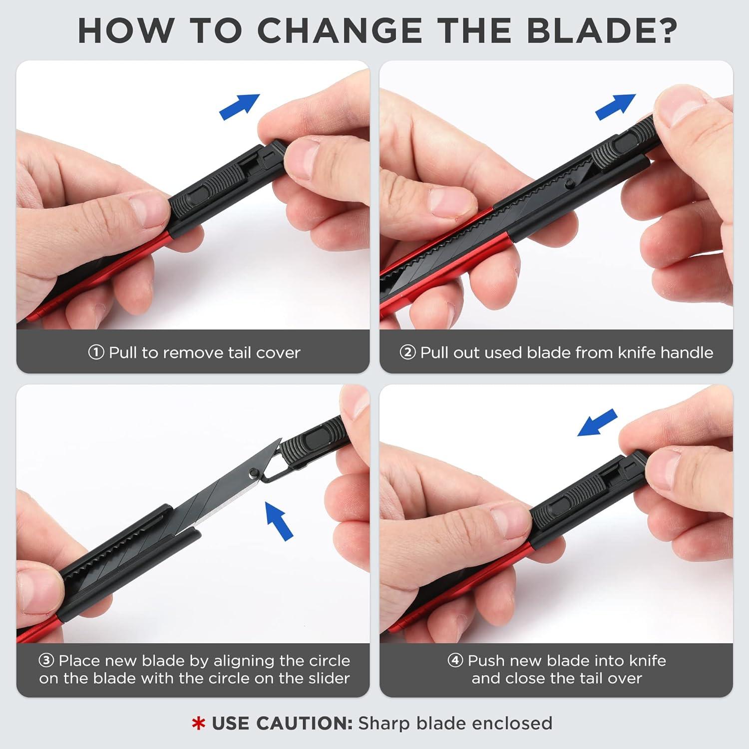 Cuchillo Utility WORKPRO Retráctil con 10 Hojas Extra - Set de 5