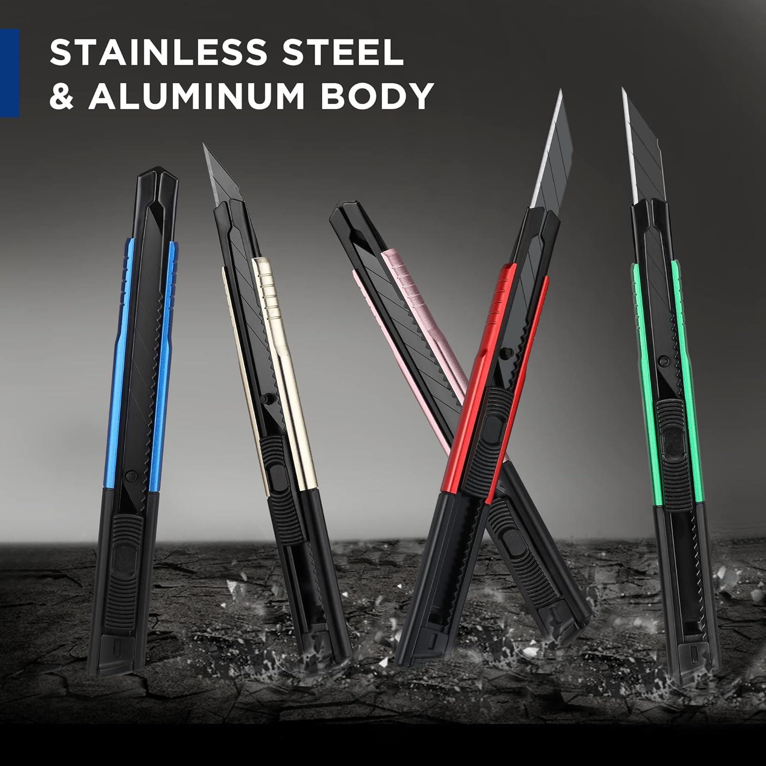 Cuchillo Utility WORKPRO Retráctil con 10 Hojas Extra - Set de 5