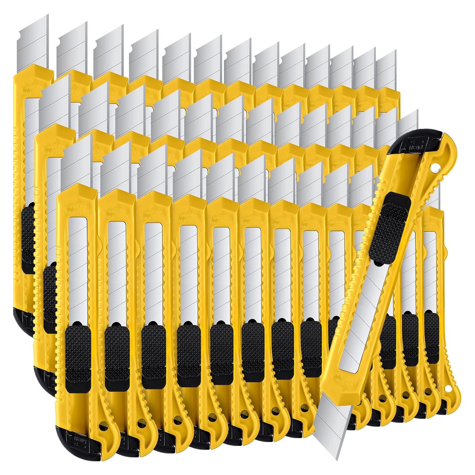 Paquete de 100 cuchillos utilitarios retráctiles Lanties 18 mm