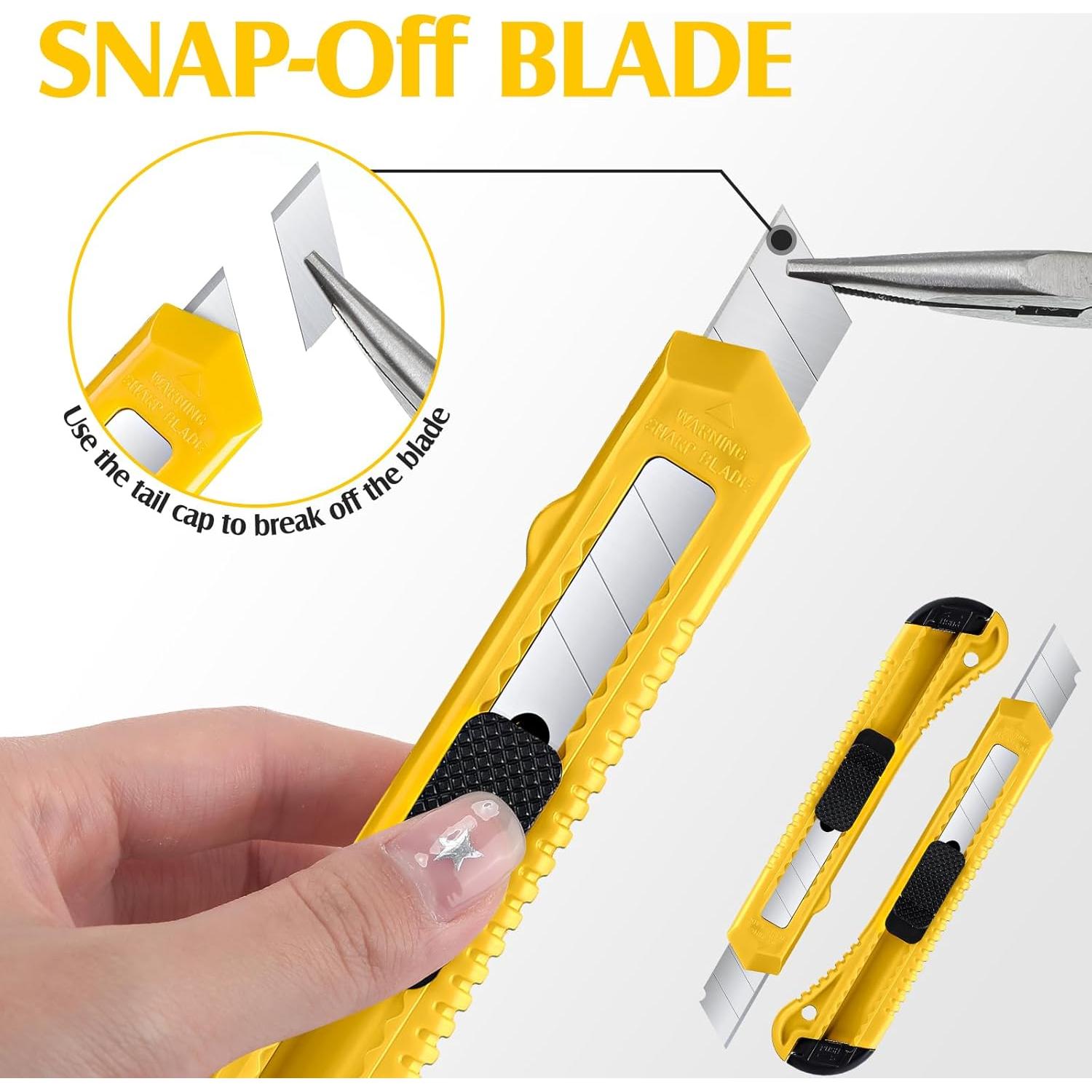 Paquete de 100 cuchillos utilitarios retráctiles Lanties 18 mm