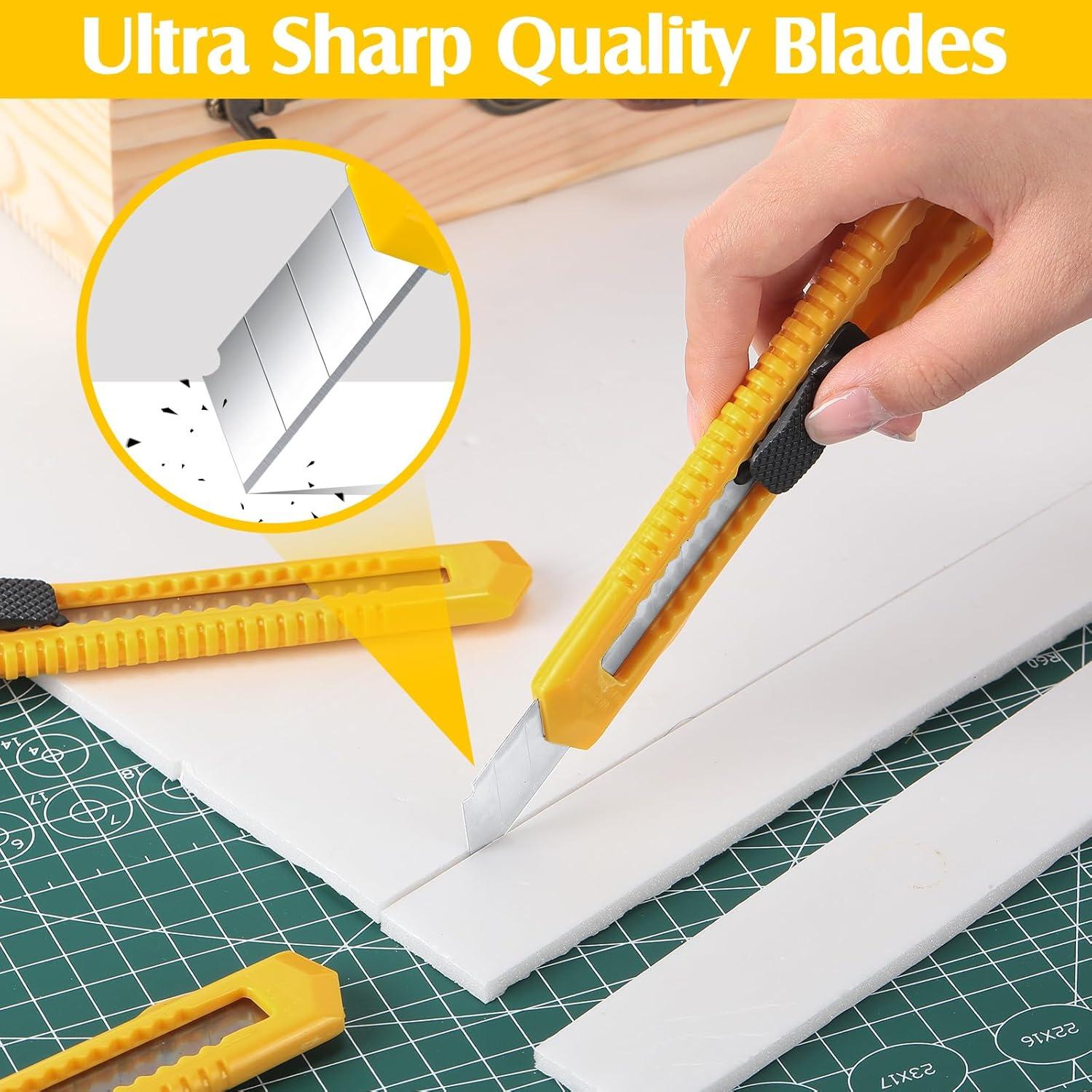 Paquete de 100 cuchillos utilitarios retráctiles Lanties 18 mm