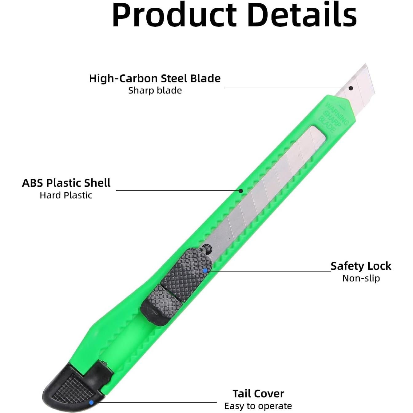 Cuchillos Utilitarios Htaexpu 4 Pcs Retráctiles 12.95 cm