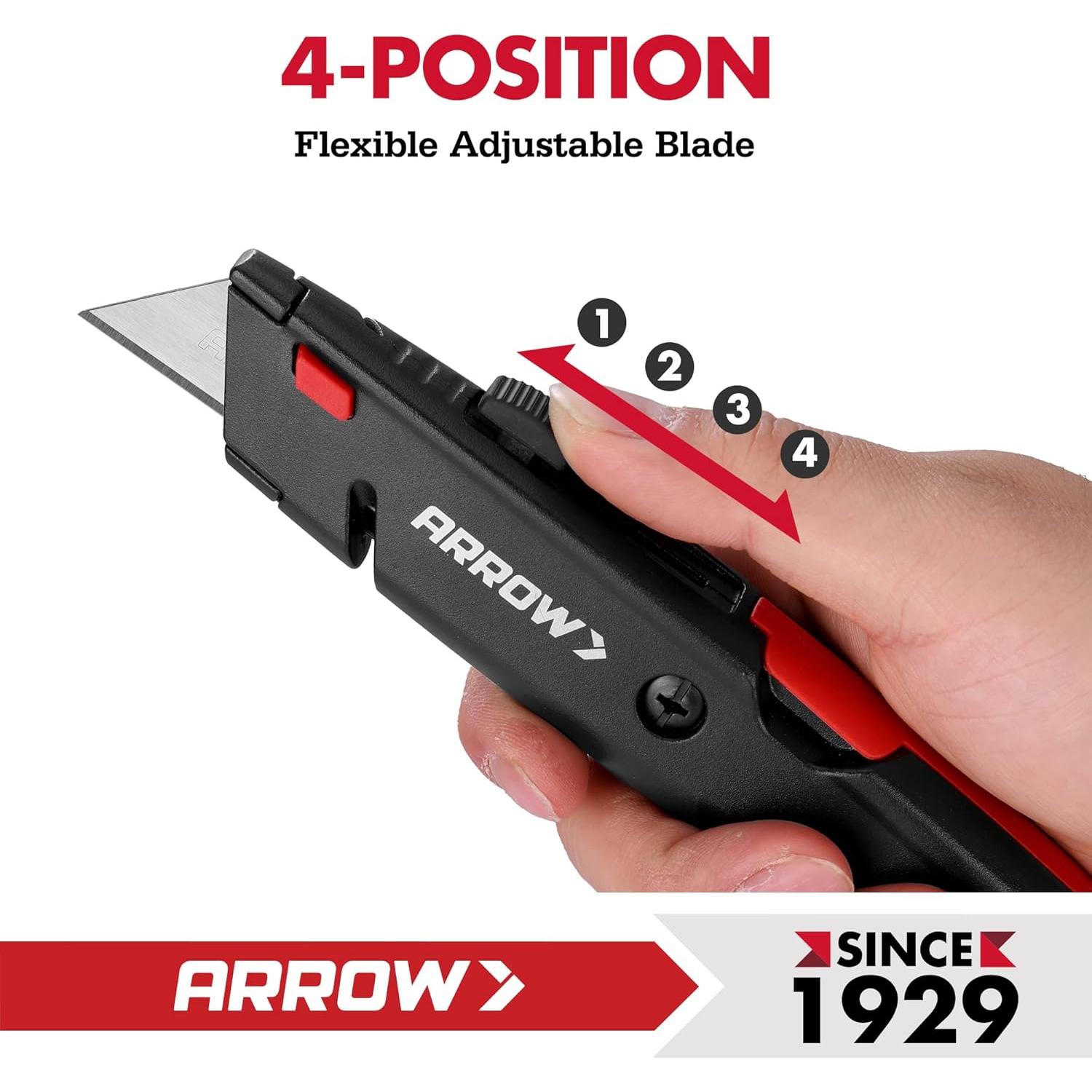 Cortador de Caja Retráctil Arrow AHT01013A, Aluminio, 3 Cuchillas SK2