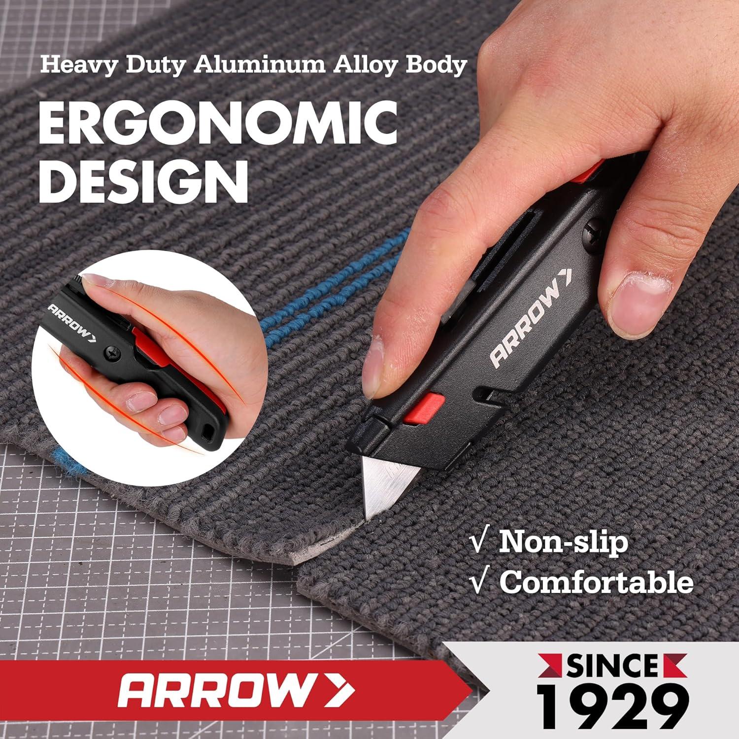 Cortador de Caja Retráctil Arrow AHT01013A, Aluminio, 3 Cuchillas SK2