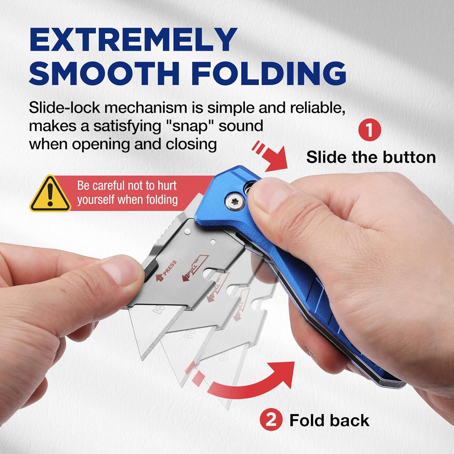 Cuchillo Utility Plegable WORKPRO W011060 con Bloqueo de Eje