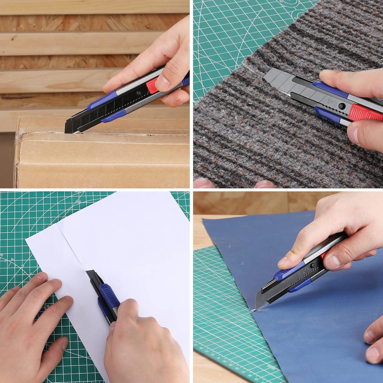 Cortador Utilitario Retráctil WORKPRO 18mm con 10 Cuchillas SK5