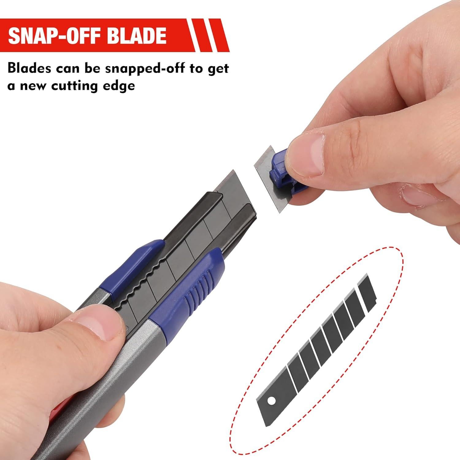 Cortador Utilitario Retráctil WORKPRO 18mm con 10 Cuchillas SK5