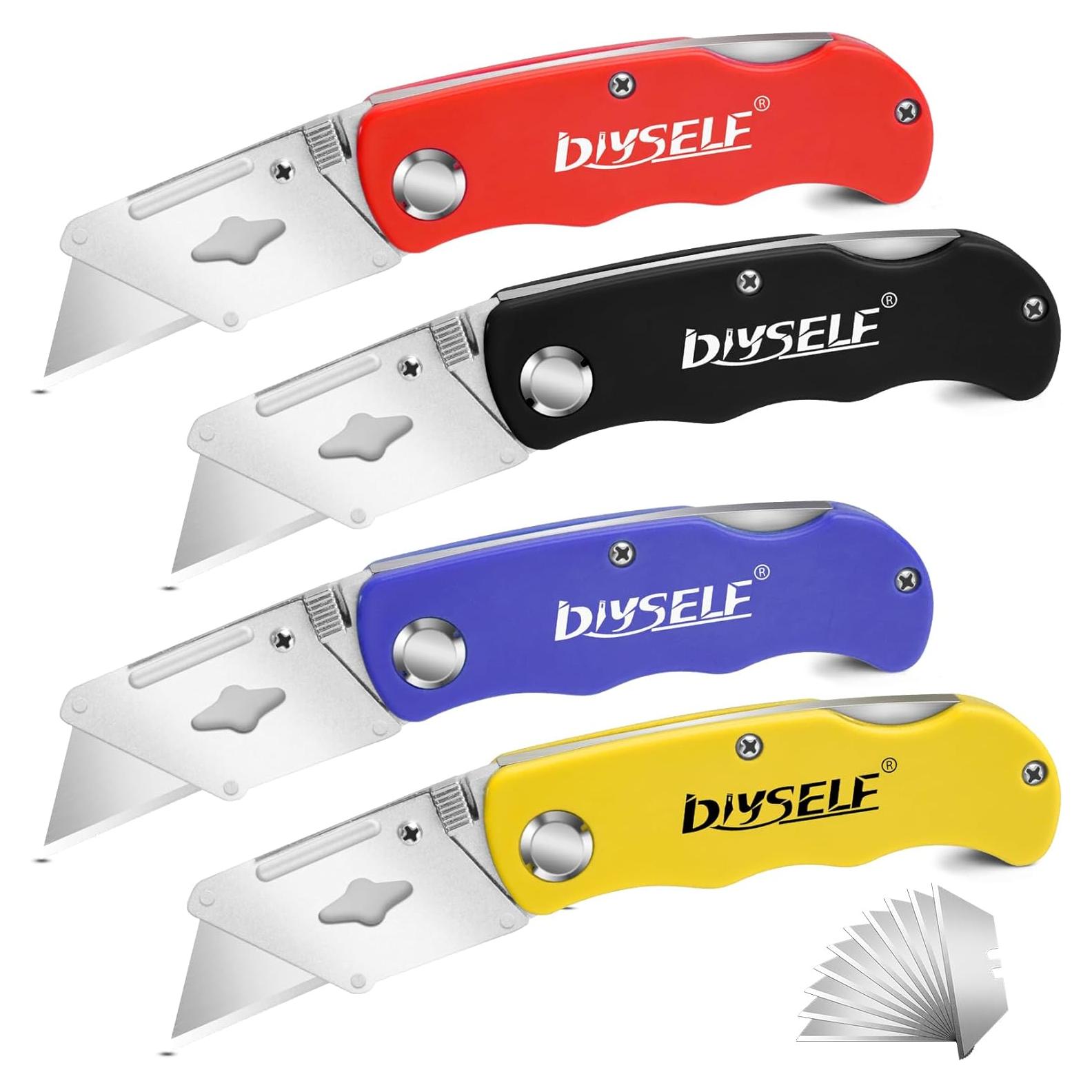 Cuchillos Utilitarios Plegables DIYSELF - 4 Paquete Multicolor