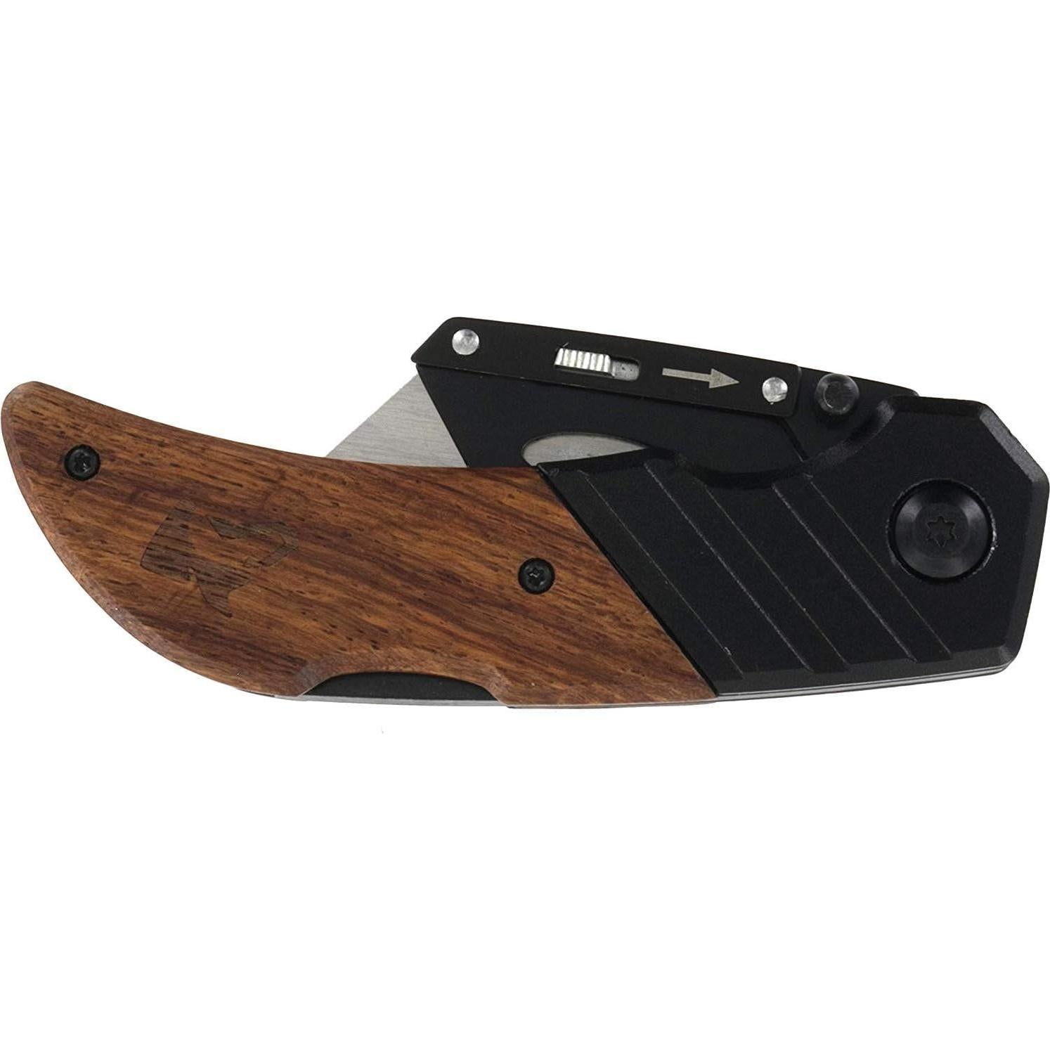 Cuchillo Utility Plegable Husky 97211 con Mango de Madera