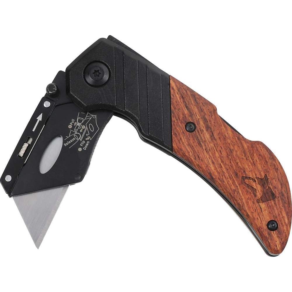 Cuchillo Utility Plegable Husky 97211 con Mango de Madera