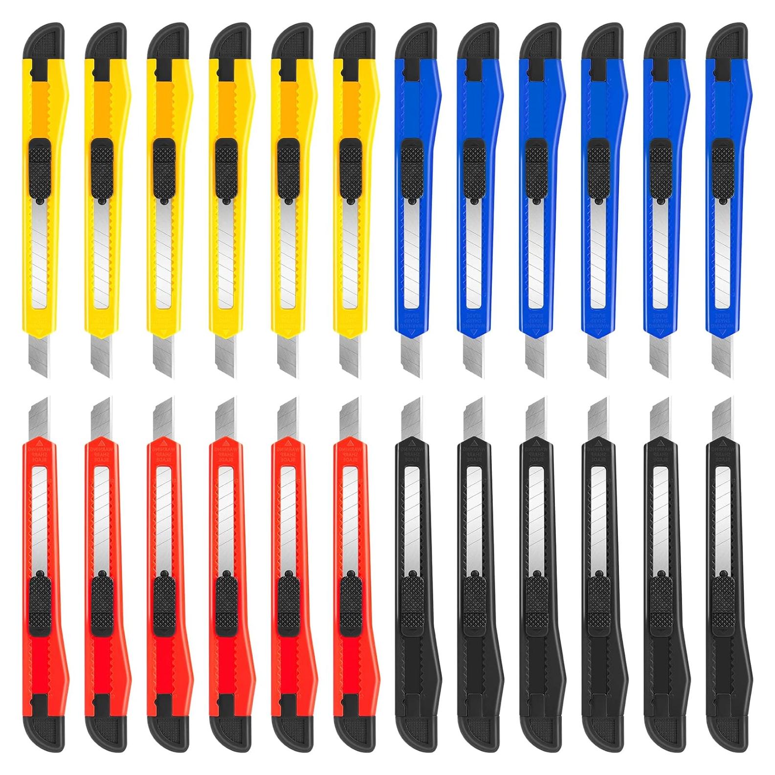 Cuchillos Utilitarios DIYSELF 24Pack Retráctiles 9mm Mezcla