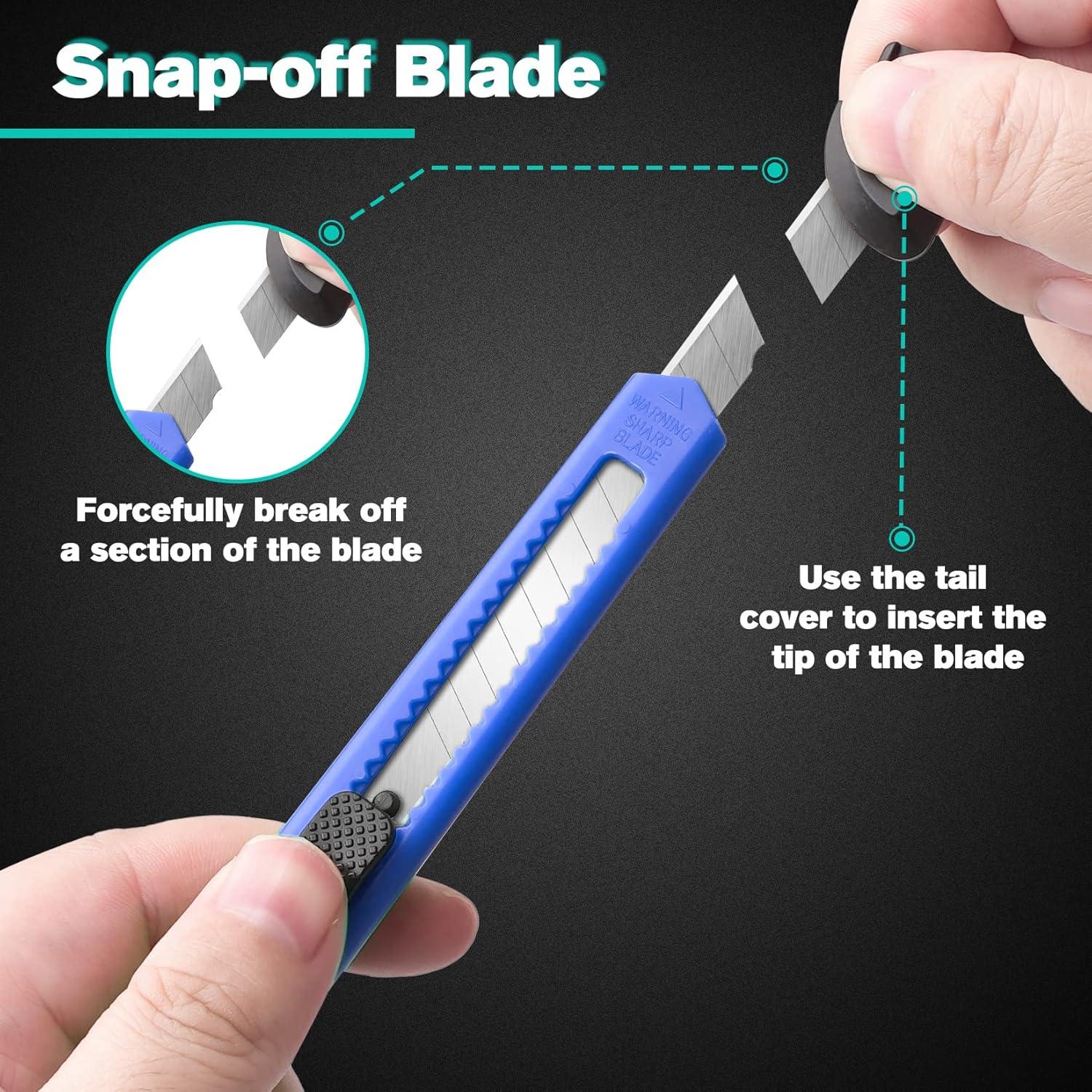 Cuchillos Utilitarios DIYSELF 24Pack Retráctiles 9mm Mezcla