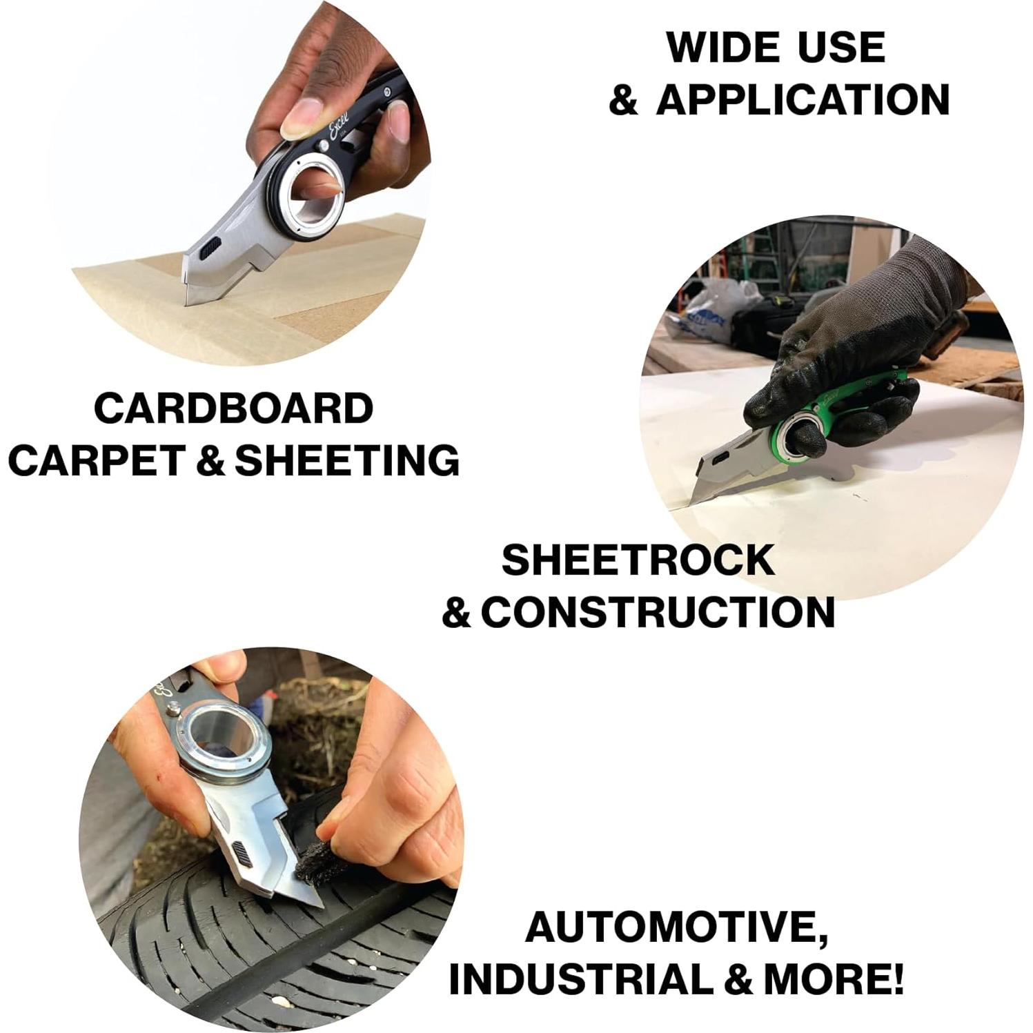 Cuchillo Utility Plegable Excel Blades K60 - Aluminio Gris