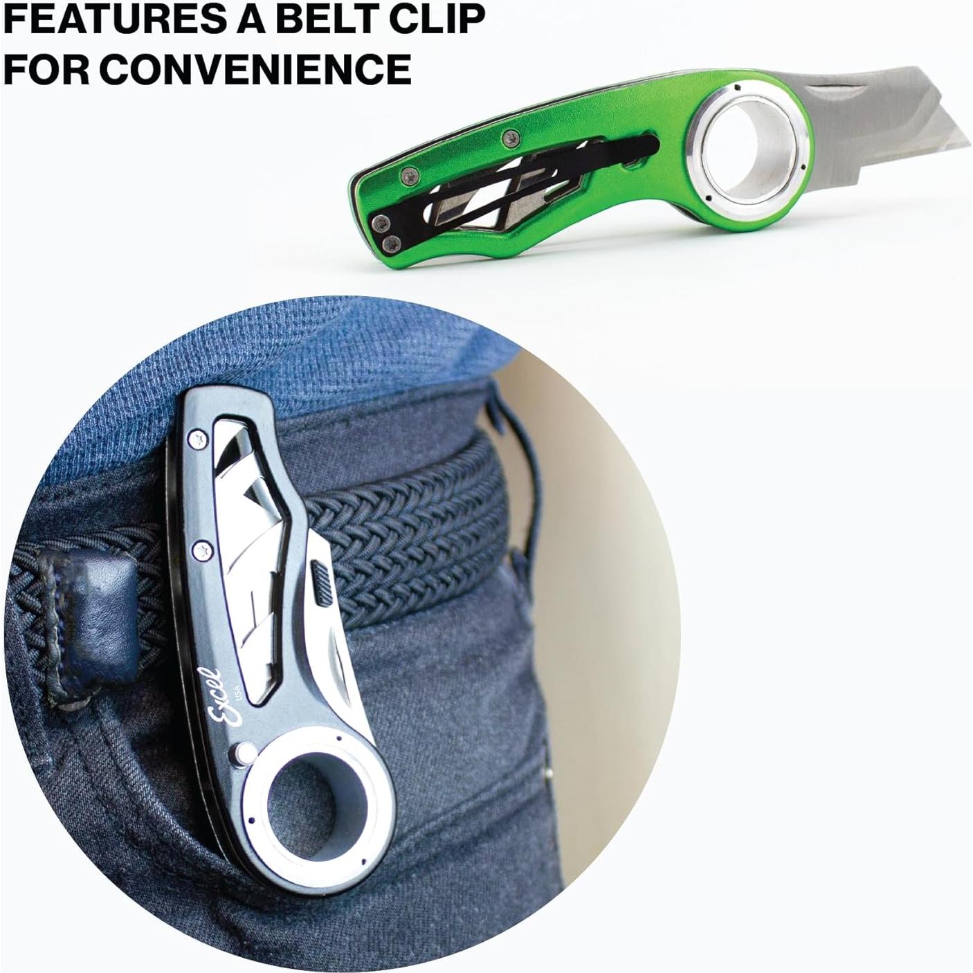 Cuchillo Utility Plegable Excel Blades K60 - Aluminio Gris