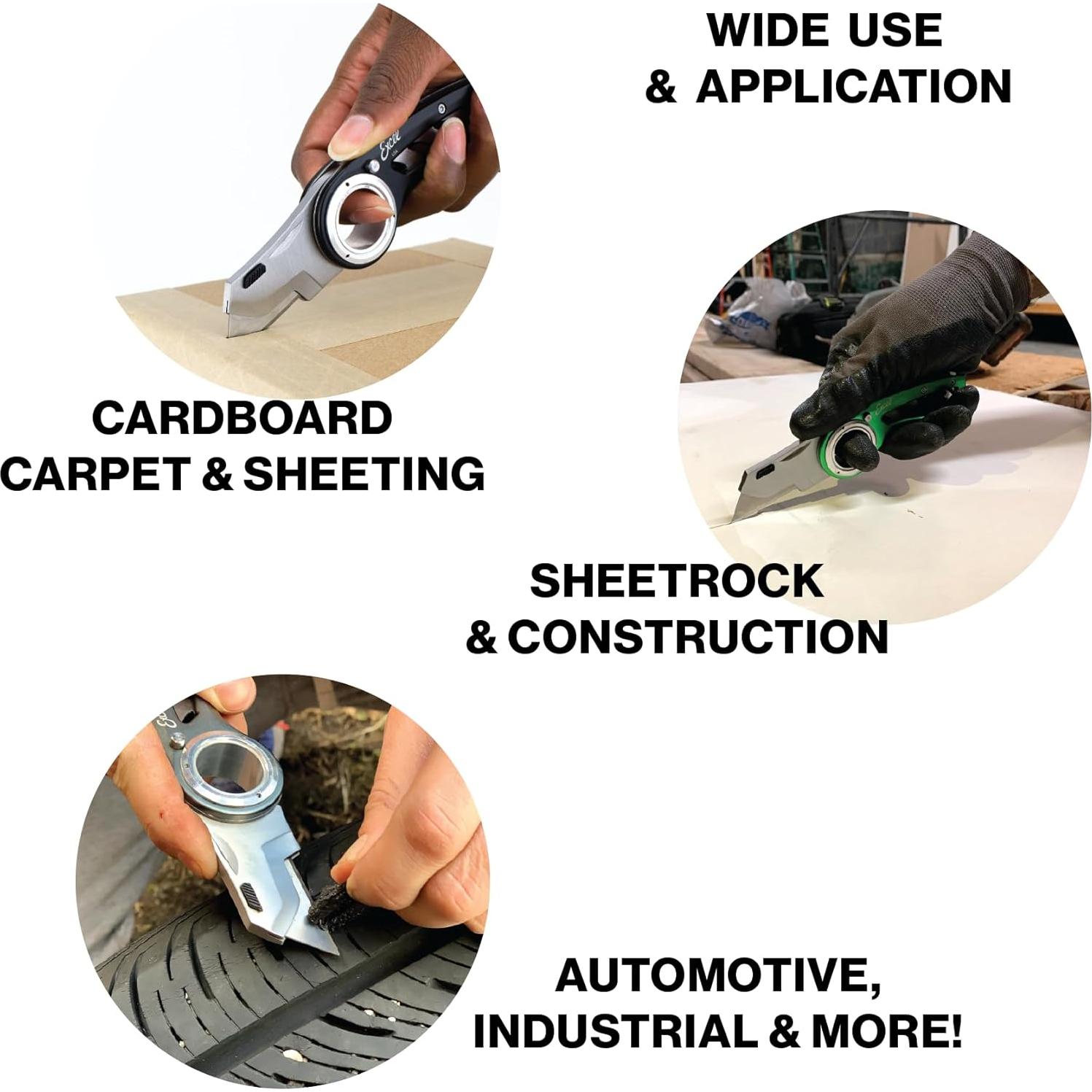 Cuchillo Utility Plegable Excel Blades K60 - Aluminio Gris