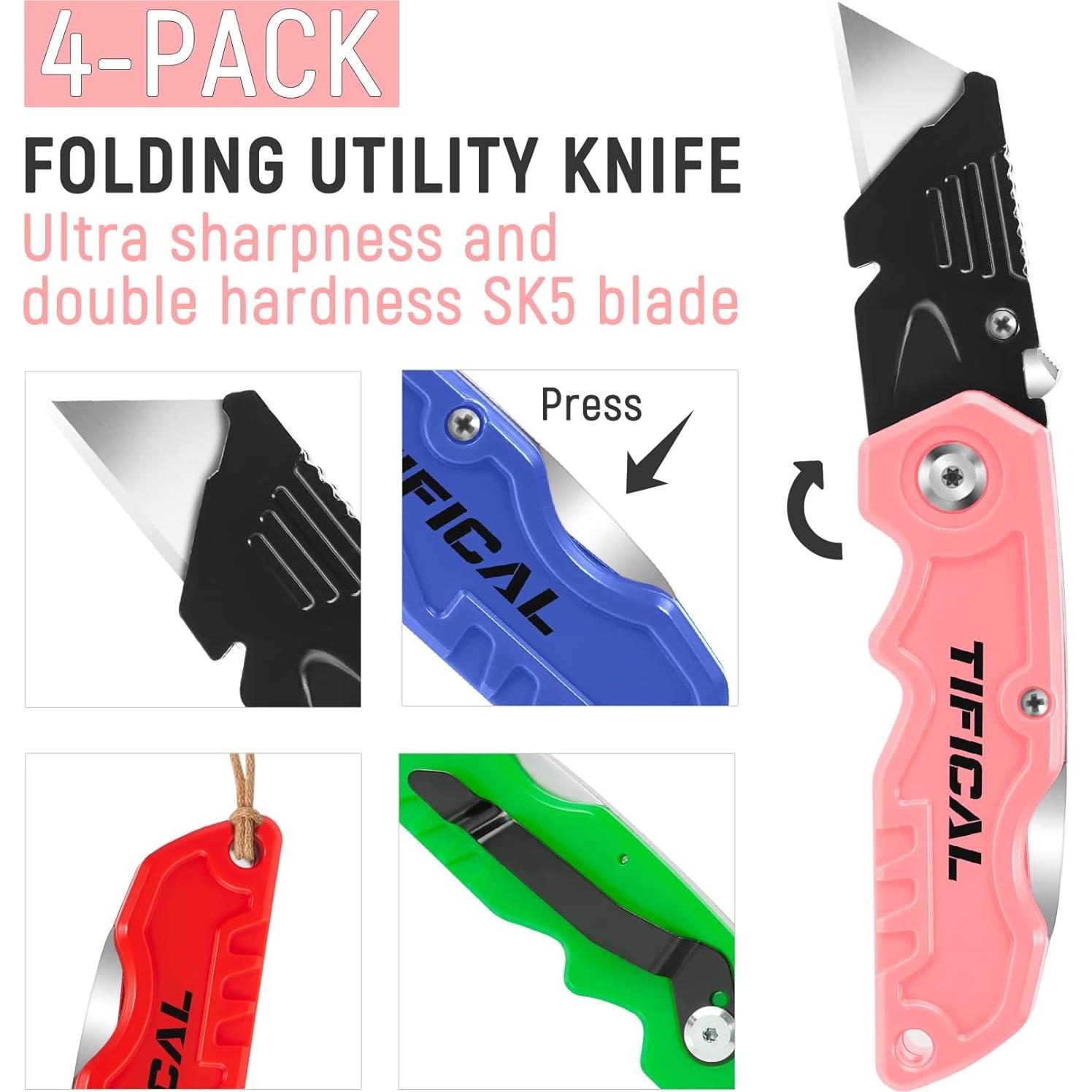 Cortador de Cajas Plegable TIFICAL 4 Colores con 10 Cuchillas