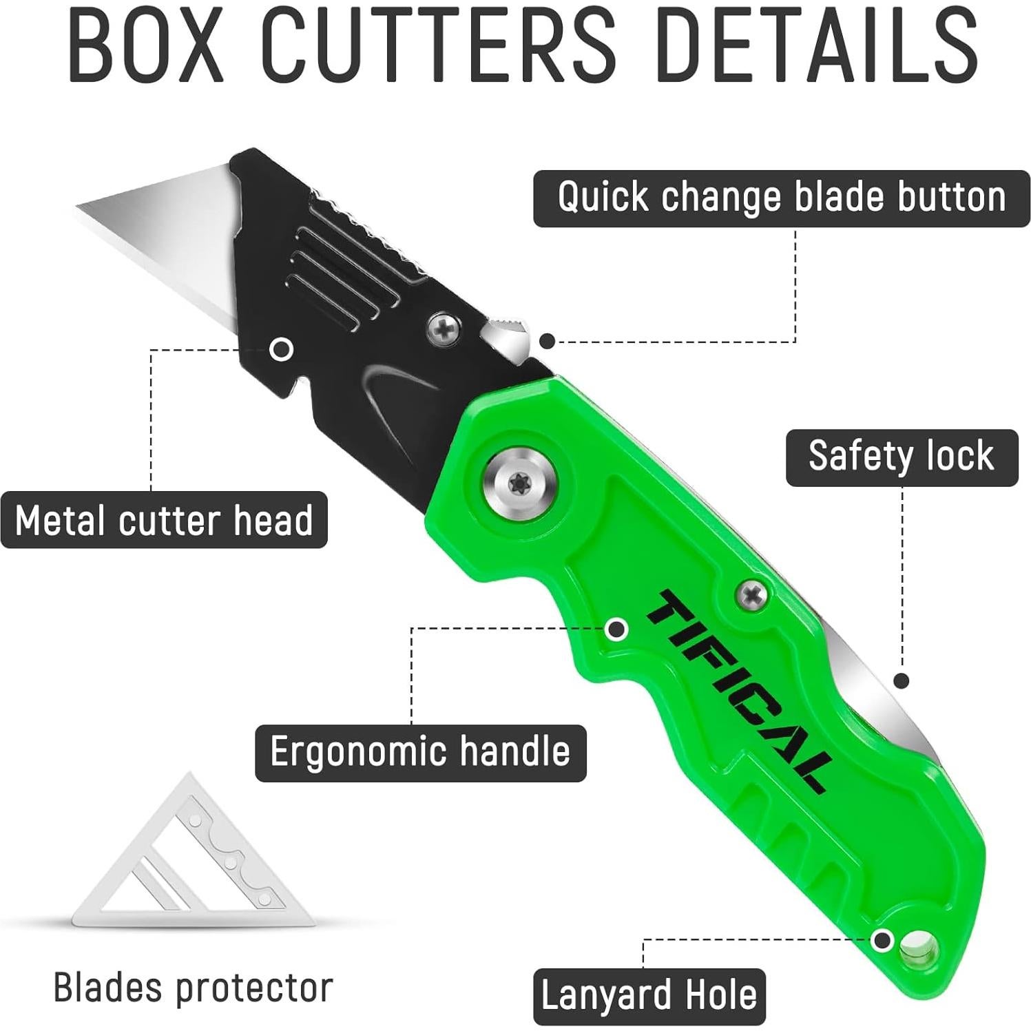 Cortador de Cajas Plegable TIFICAL 4 Colores con 10 Cuchillas