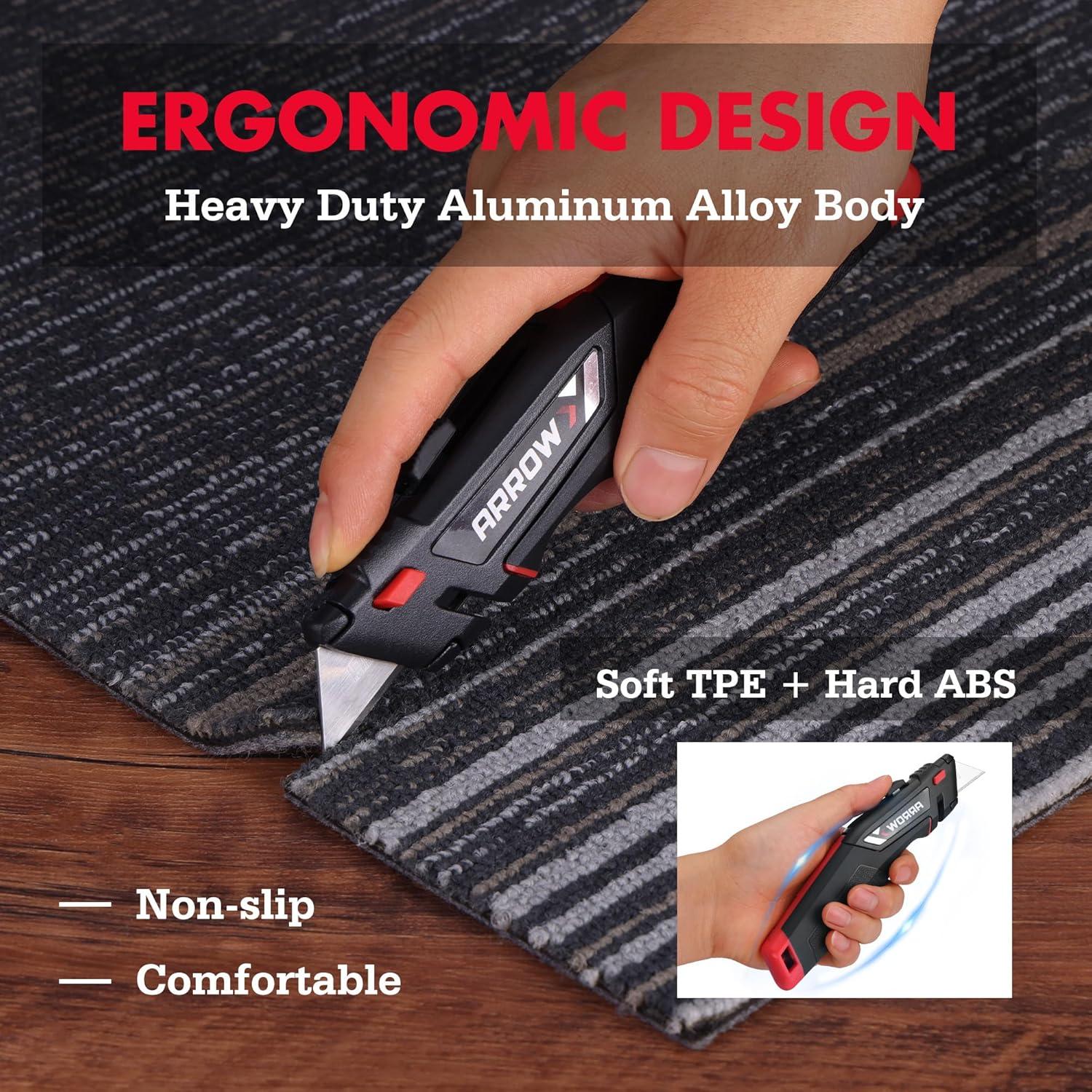 Cuchillo Utility Retráctil Arrow 18.4 cm con 16 Cuchillas