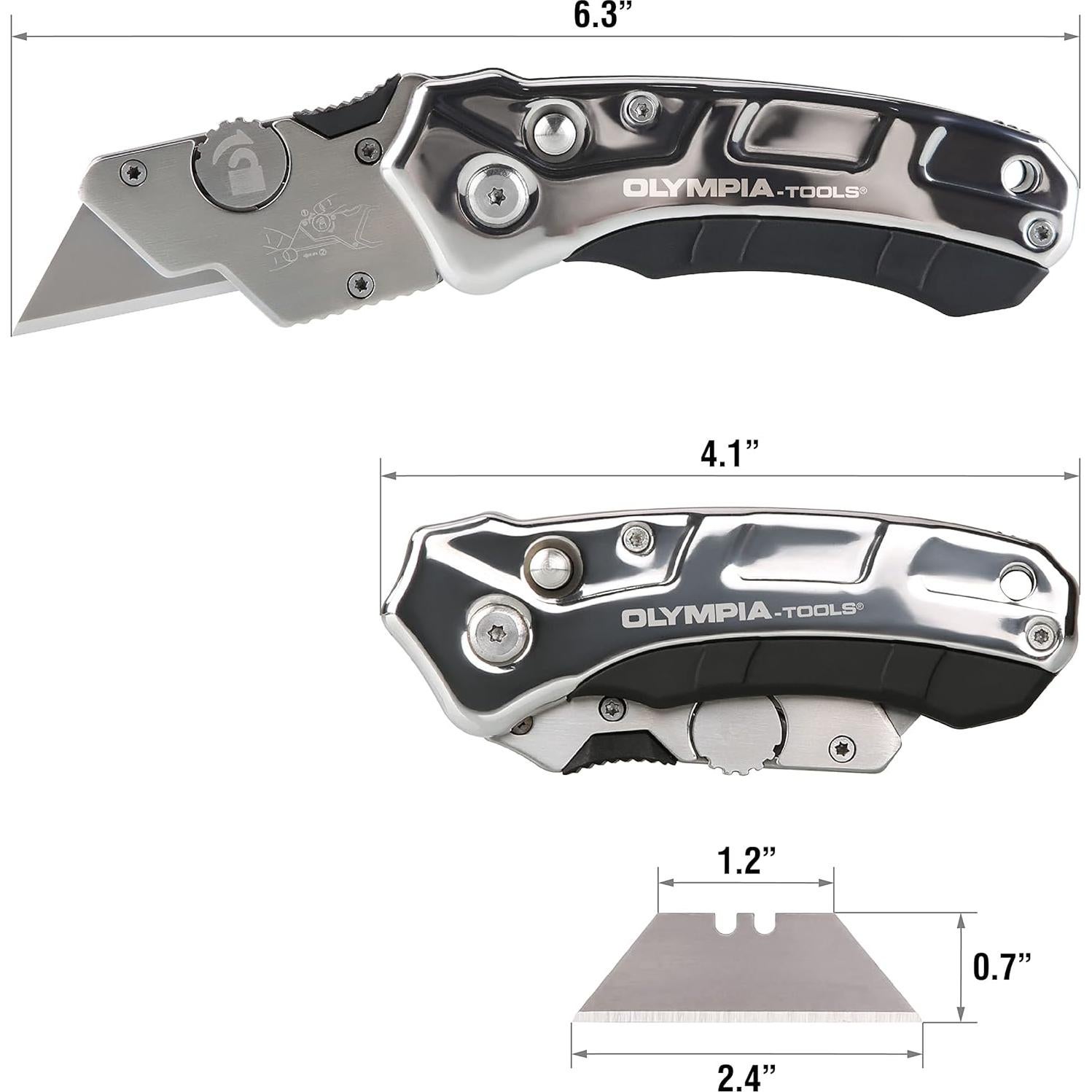 Cuchillo de Utilidad Retráctil Olympia Tools 10.16 cm Acero Inoxidable