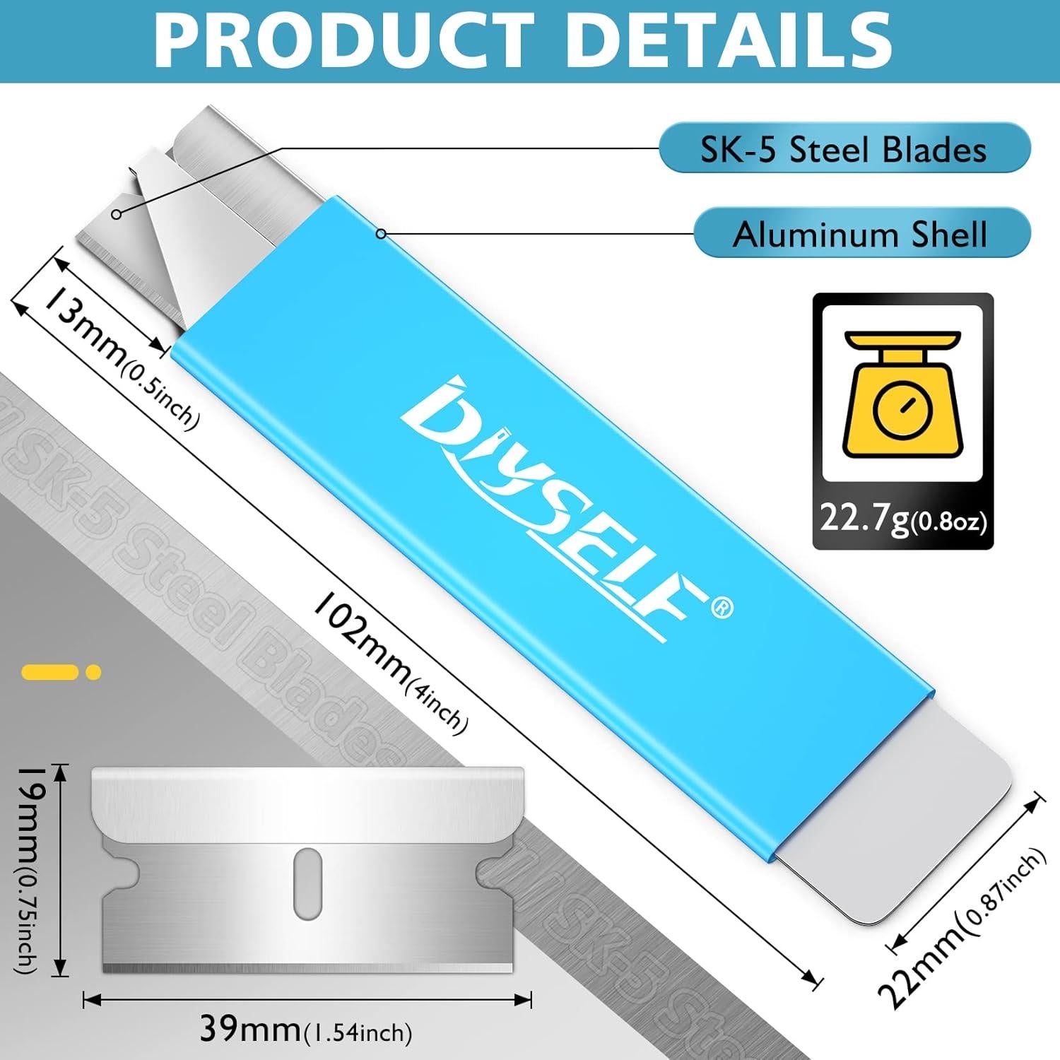 Cortadores de Caja Retráctiles DIYSELF - Paquete de 12 - Acero SK5