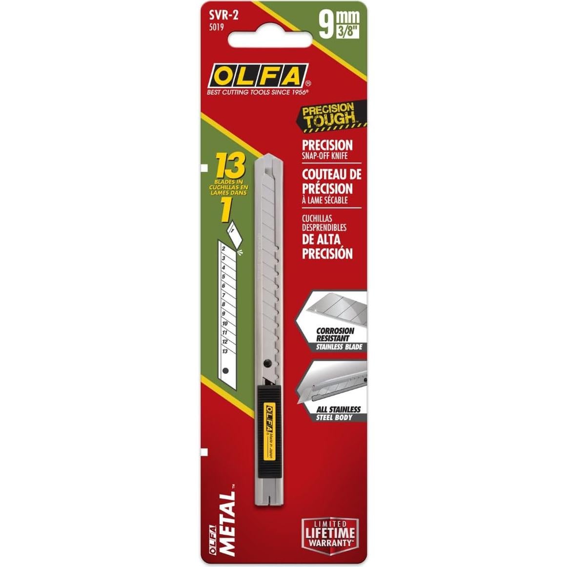 Cuchillo Utility OLFA 5018 SVR-1 Acero Inoxidable 9mm