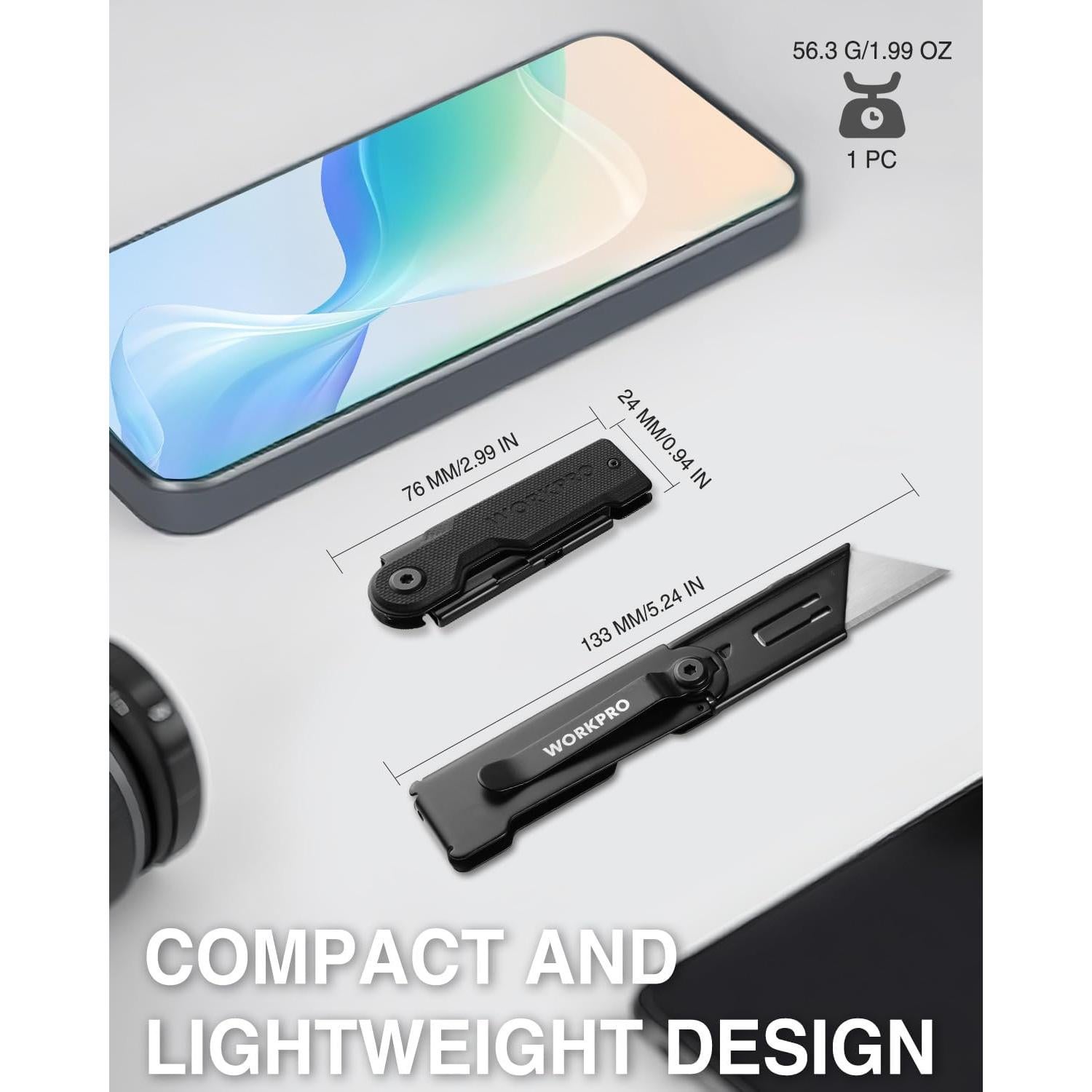 Cuchillos Utilitarios Plegables WORKPRO 3 Piezas Mango G10