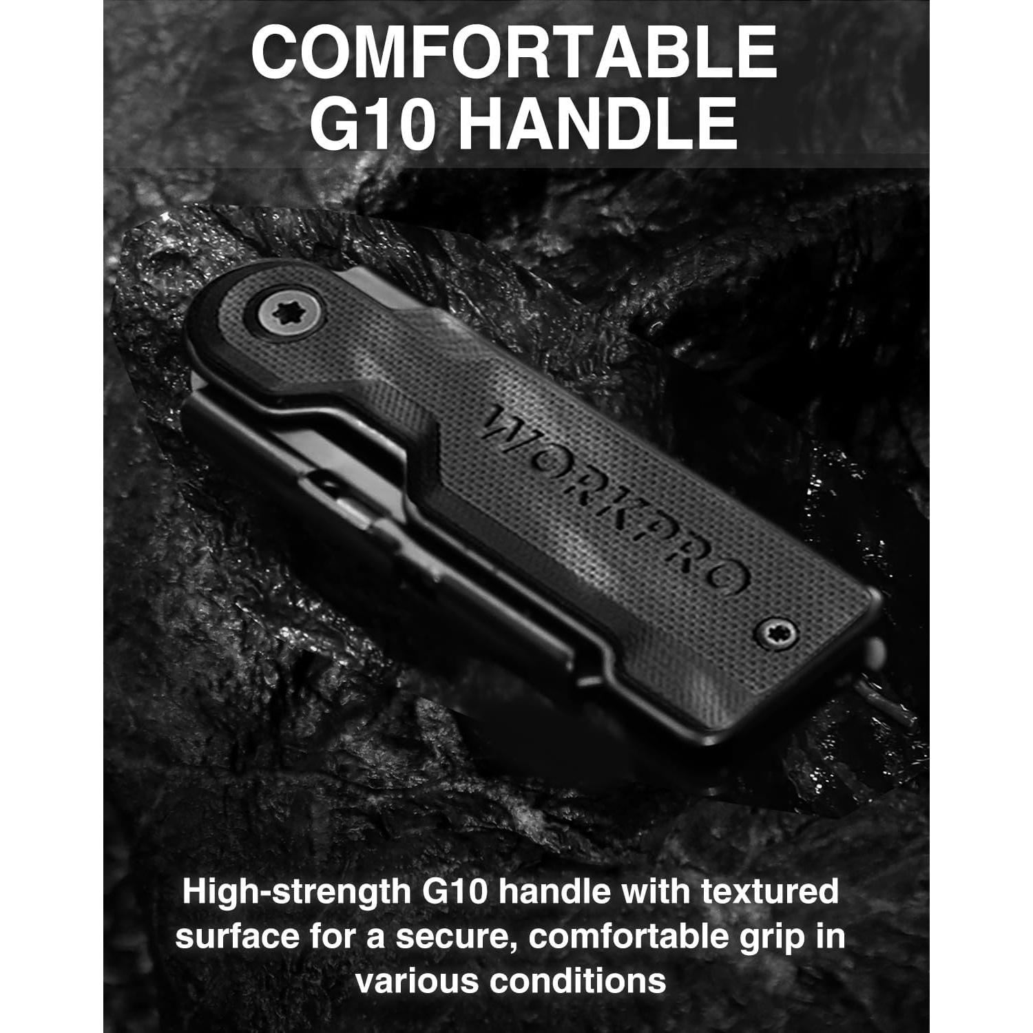 Cuchillos Utilitarios Plegables WORKPRO 3 Piezas Mango G10