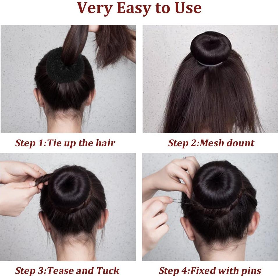 Hacedor de Moño TsMADDTs 3PCS + 20 Horquillas Negras