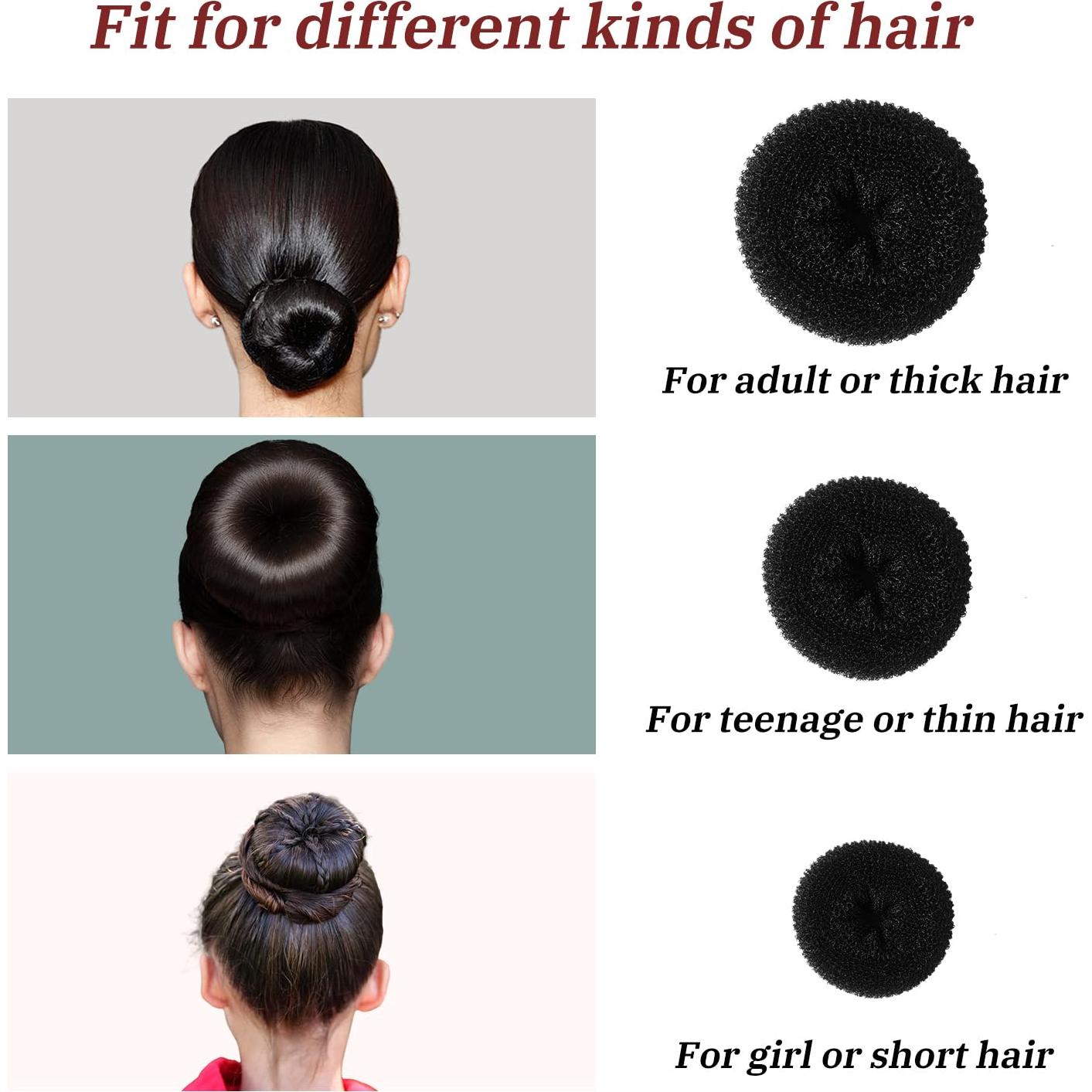 Hacedor de Moño TsMADDTs 3PCS + 20 Horquillas Negras